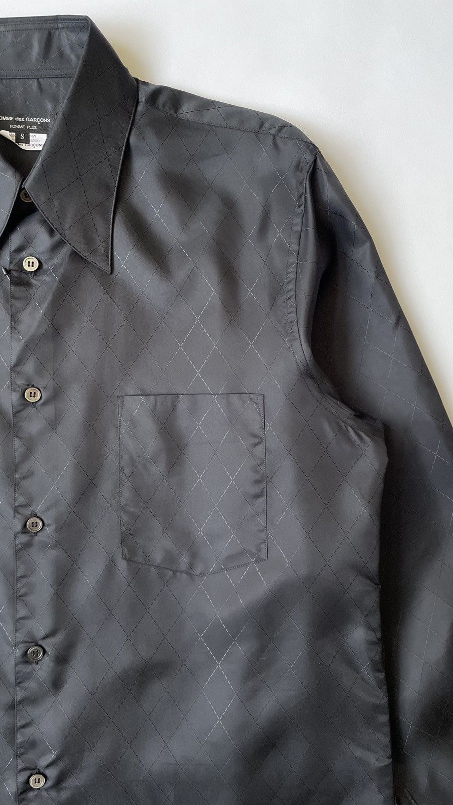 Comme des Garcons S/S 06 Black Satin 'Diamond Weave' Shirt Size US M / EU 48-50 / 2 - 7 Thumbnail