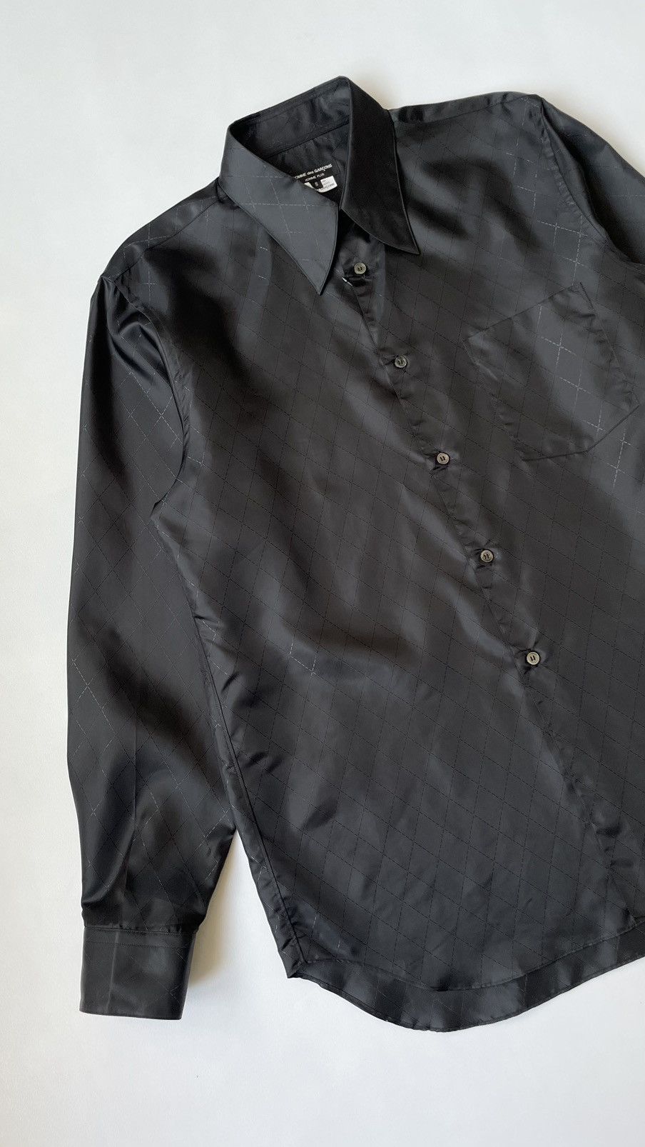 Comme des Garcons S/S 06 Black Satin 'Diamond Weave' Shirt Size US M / EU 48-50 / 2 - 5 Thumbnail