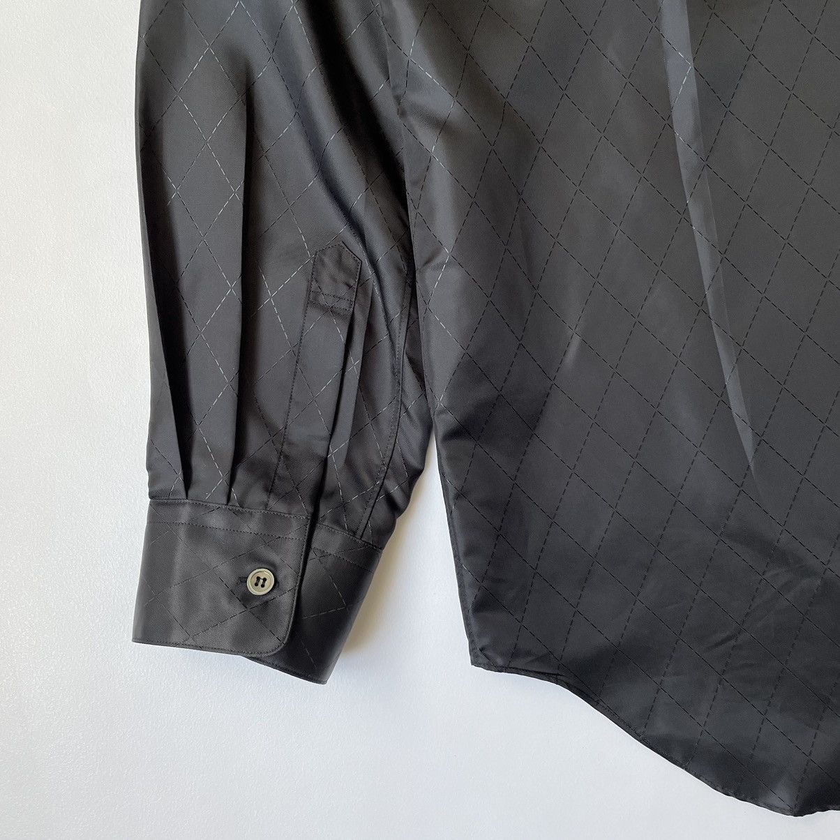 Comme des Garcons S/S 06 Black Satin 'Diamond Weave' Shirt Size US M / EU 48-50 / 2 - 13 Thumbnail