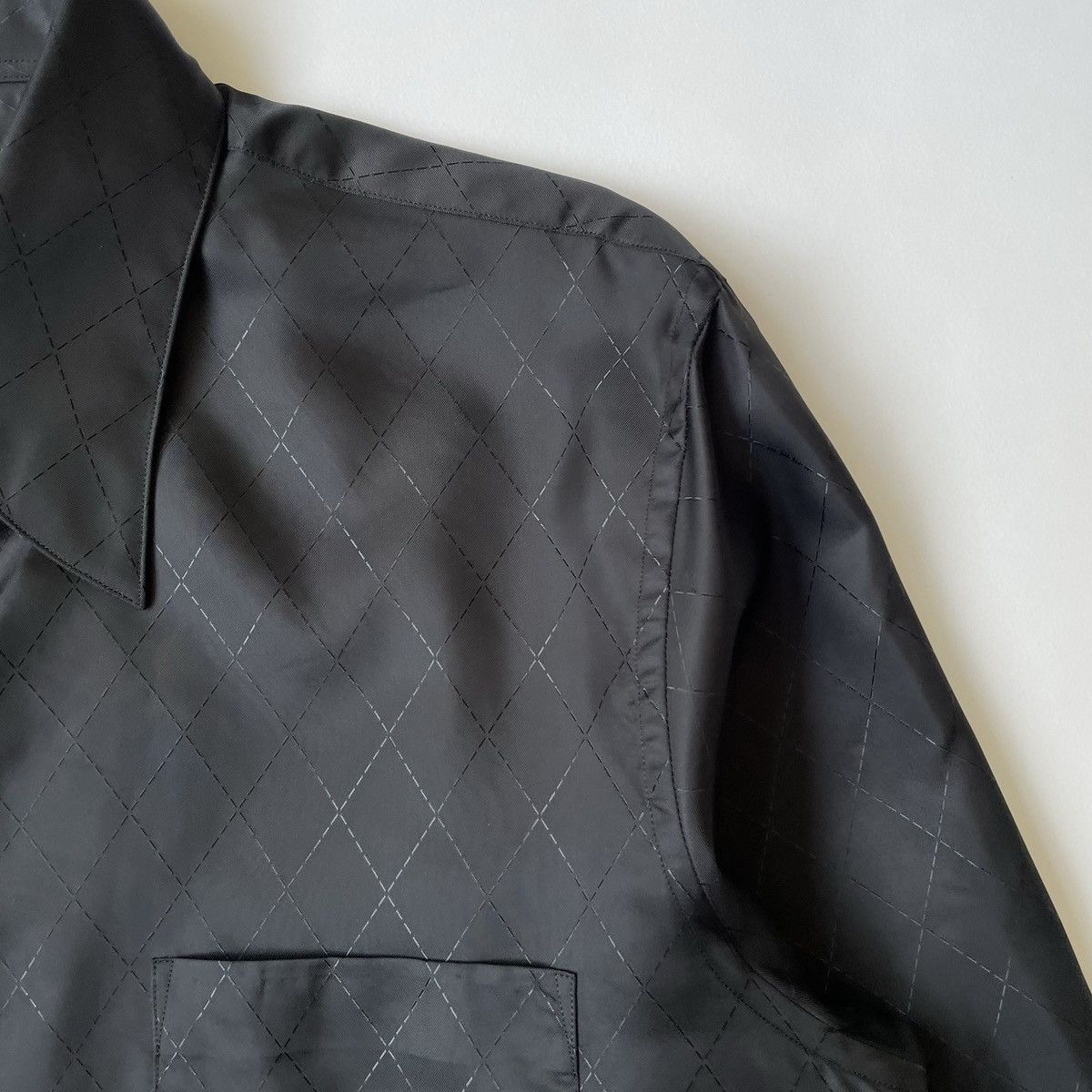 Comme des Garcons S/S 06 Black Satin 'Diamond Weave' Shirt Size US M / EU 48-50 / 2 - 4 Thumbnail