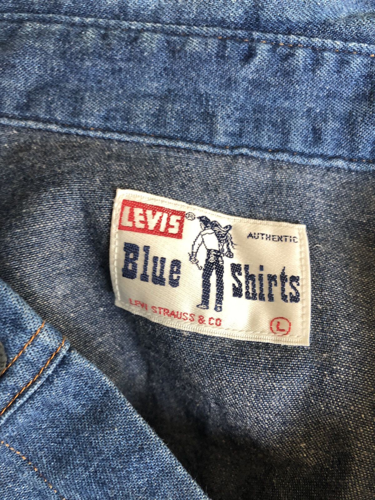 Levi's Vintage 1990 Levi’s Saddle Man Western Denim Shirt Size US L / EU 52-54 / 3 - 16 Thumbnail
