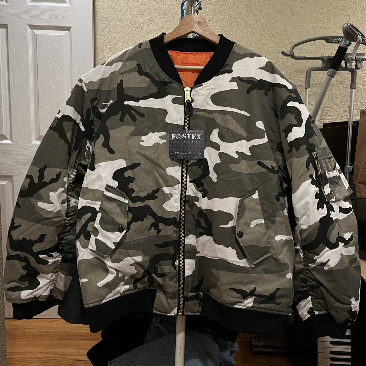 Fostex Garments MA-1 Reversible Bomber Jacket Arctic Camo | Grailed