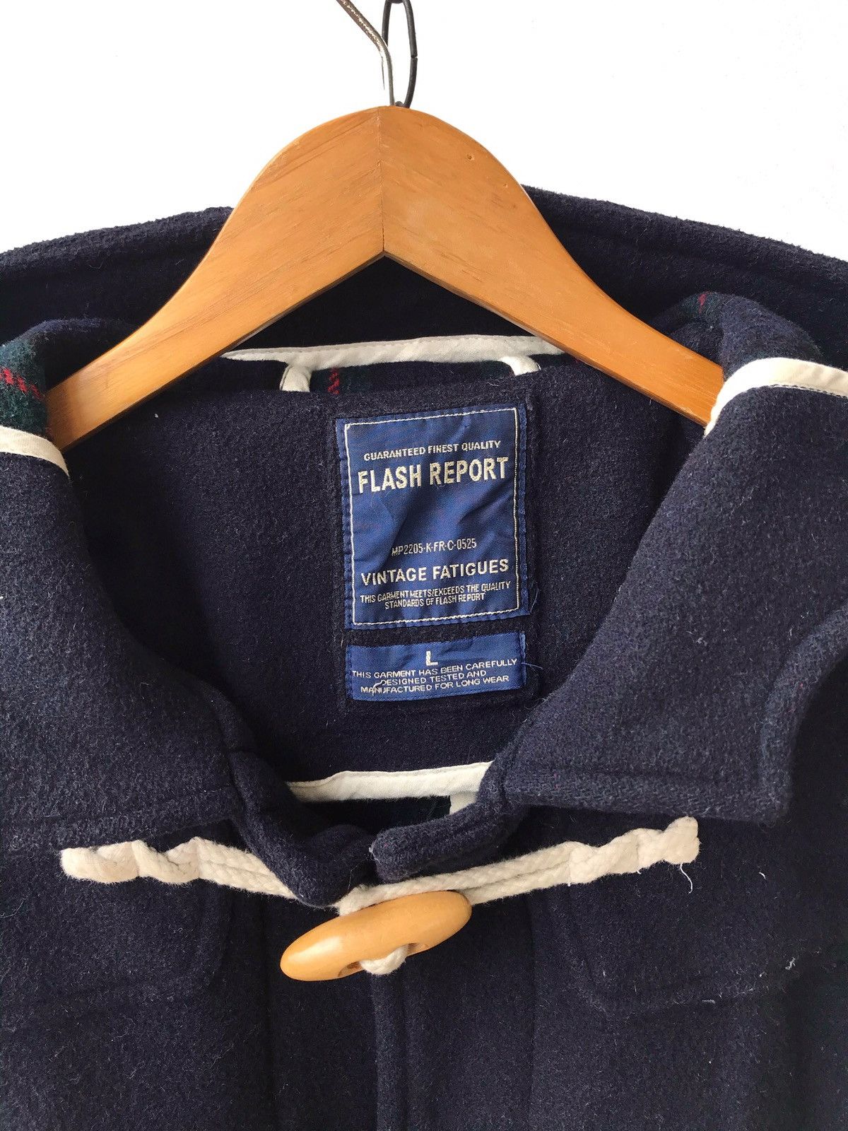 Japanese Brand Winterwear Flash Report Hooded Wool Duffle Coat Jacket Size US L / EU 52-54 / 3 - 3 Thumbnail