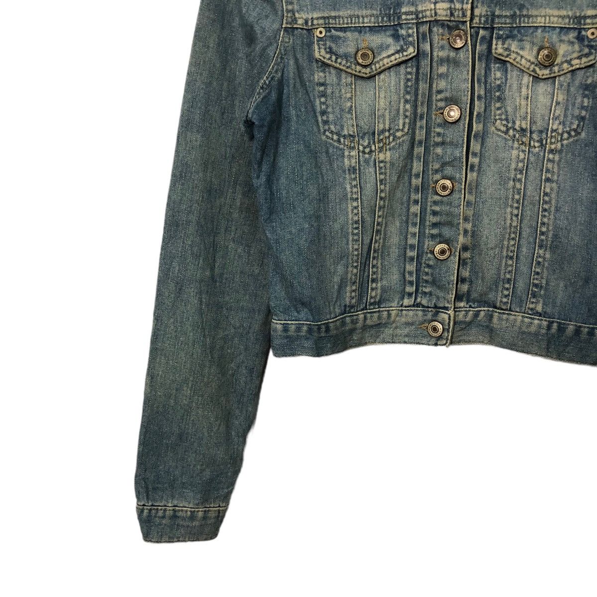 Topshop Top Shop Moto Jeans Button Ups Faded Denim Jacket Size XS / US 0-2 / IT 36-38 - 3 Thumbnail