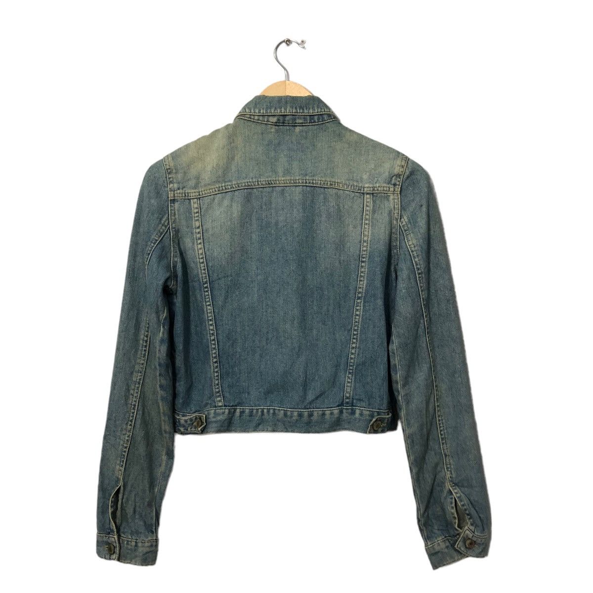 Topshop Top Shop Moto Jeans Button Ups Faded Denim Jacket Size XS / US 0-2 / IT 36-38 - 5 Thumbnail