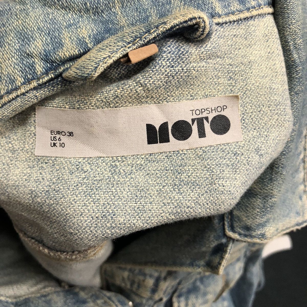 Topshop Top Shop Moto Jeans Button Ups Faded Denim Jacket Size XS / US 0-2 / IT 36-38 - 9 Thumbnail