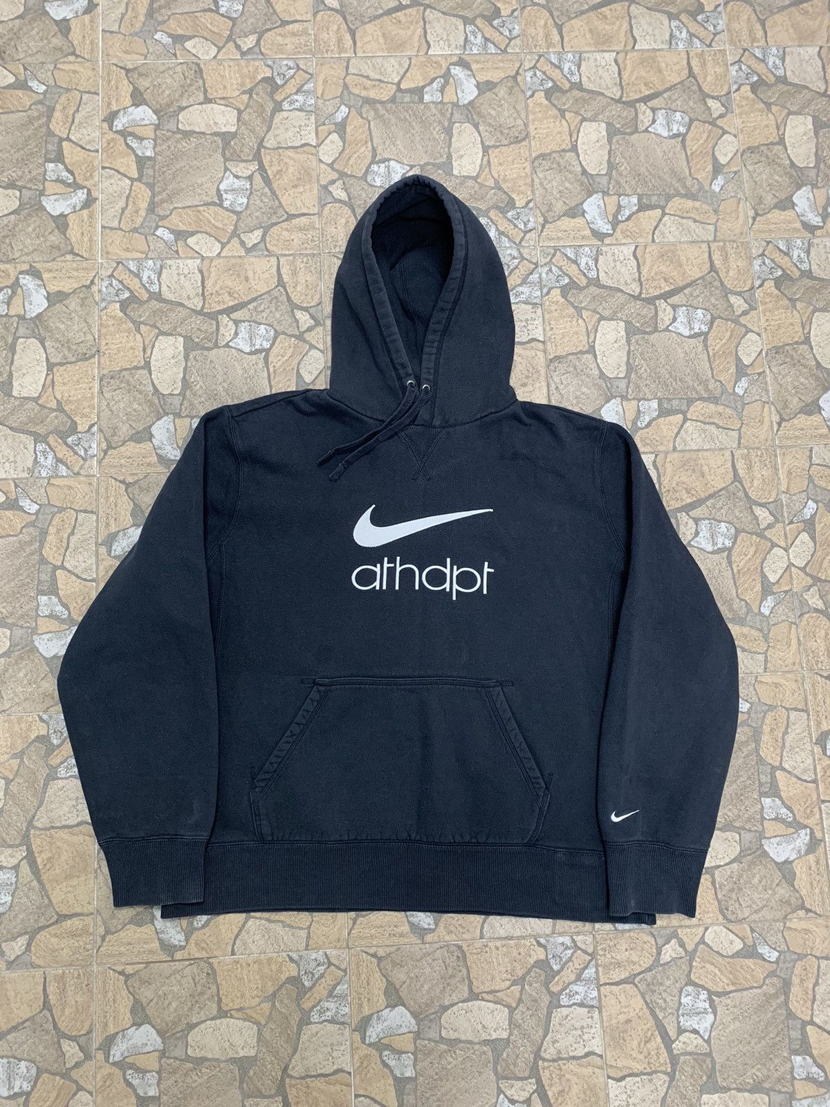 Vintage Nike Big Logo Faded Black Hoodie
