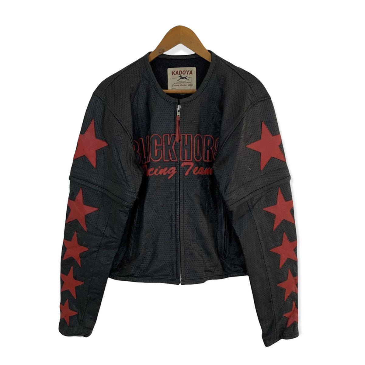 💥BLACK HORSE RACING TEAM LEATHER JACKET
