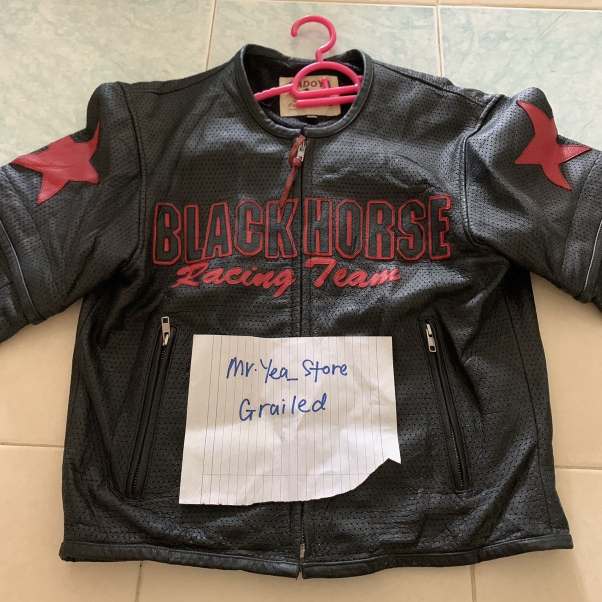 Sports Specialties 💥BLACK HORSE RACING TEAM LEATHER JACKET Size US S / EU 44-46 / 1 - 17 Thumbnail