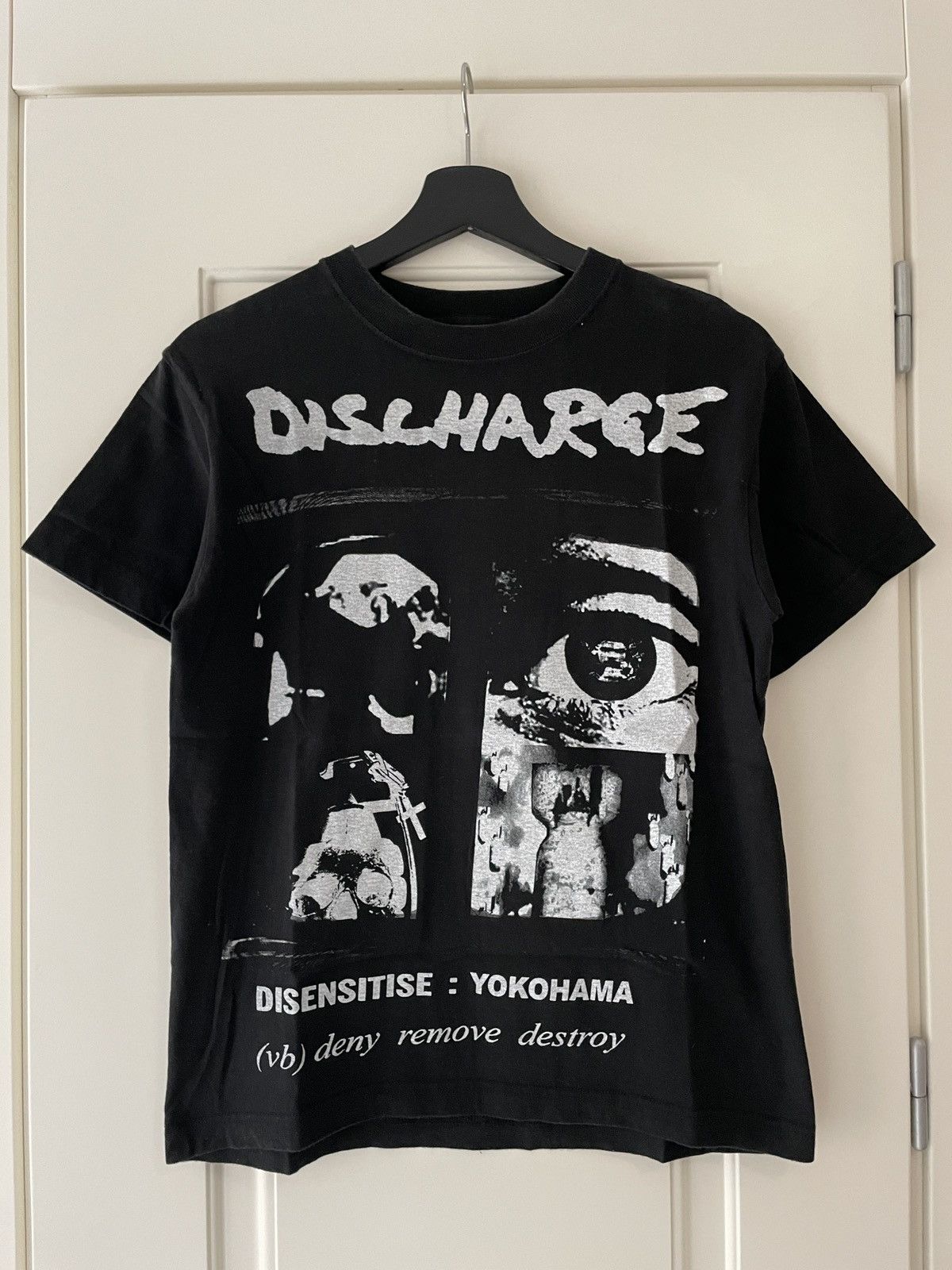 image of Band Tees x Drain Gang Discharge Yokohama Dragon Club 2009 T-Shirt in Black/White (Size Small)