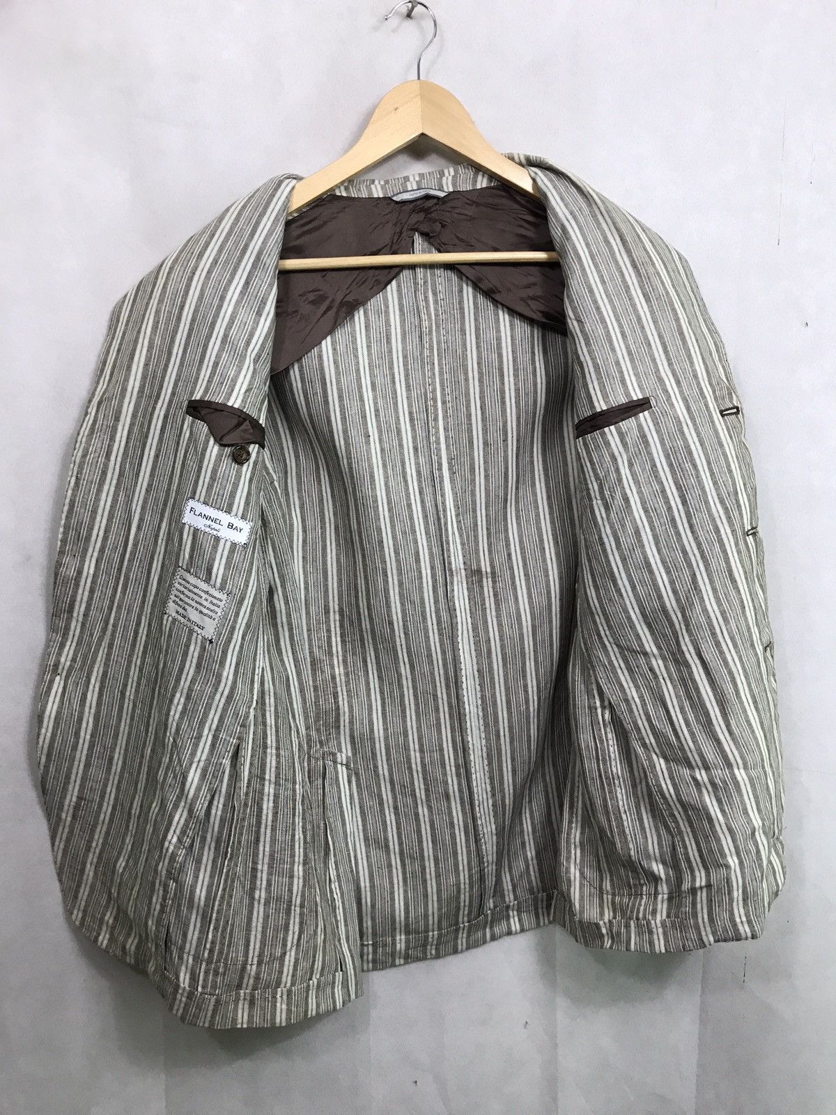 Other 🔥Flannel bay napoli linen hikory design made in italy Size US M / EU 48-50 / 2 - 6 Thumbnail