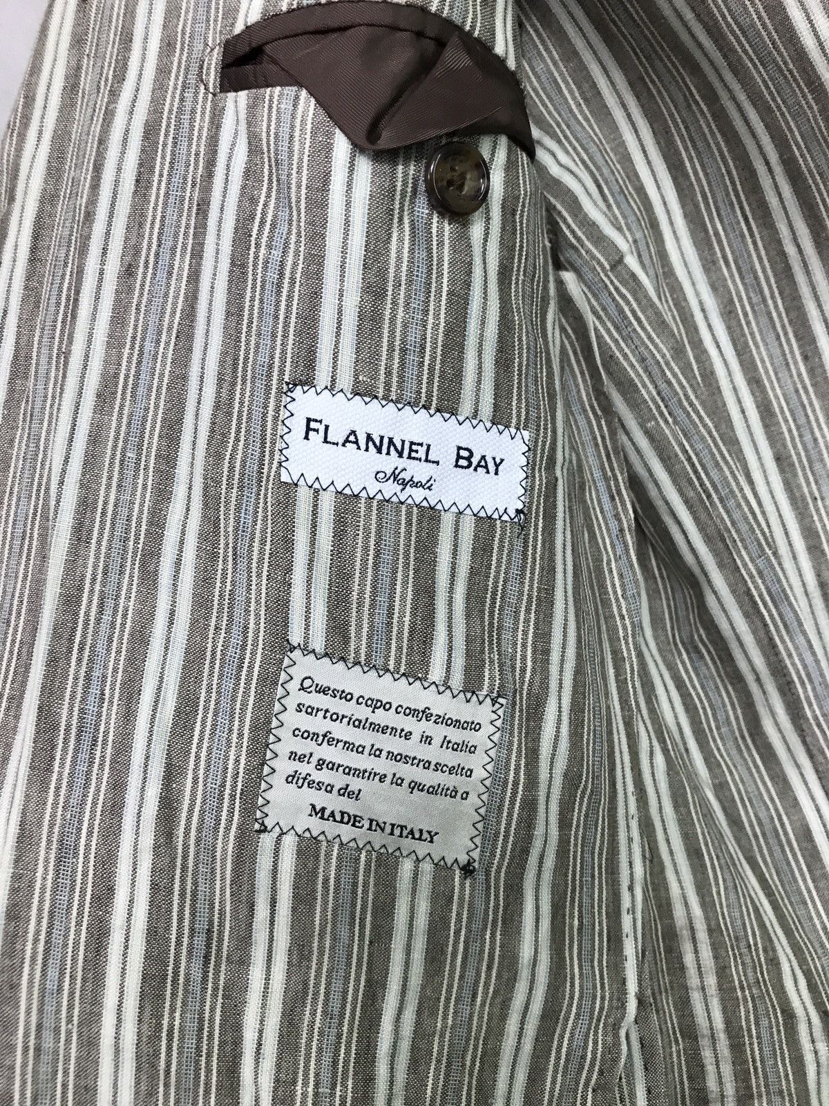 Other 🔥Flannel bay napoli linen hikory design made in italy Size US M / EU 48-50 / 2 - 9 Thumbnail