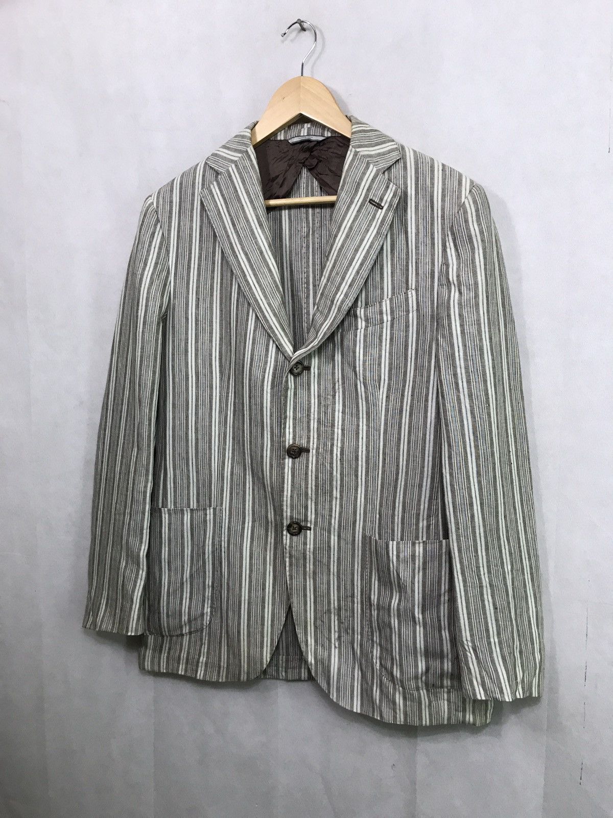 Other 🔥Flannel bay napoli linen hikory design made in italy Size US M / EU 48-50 / 2 - 4 Thumbnail