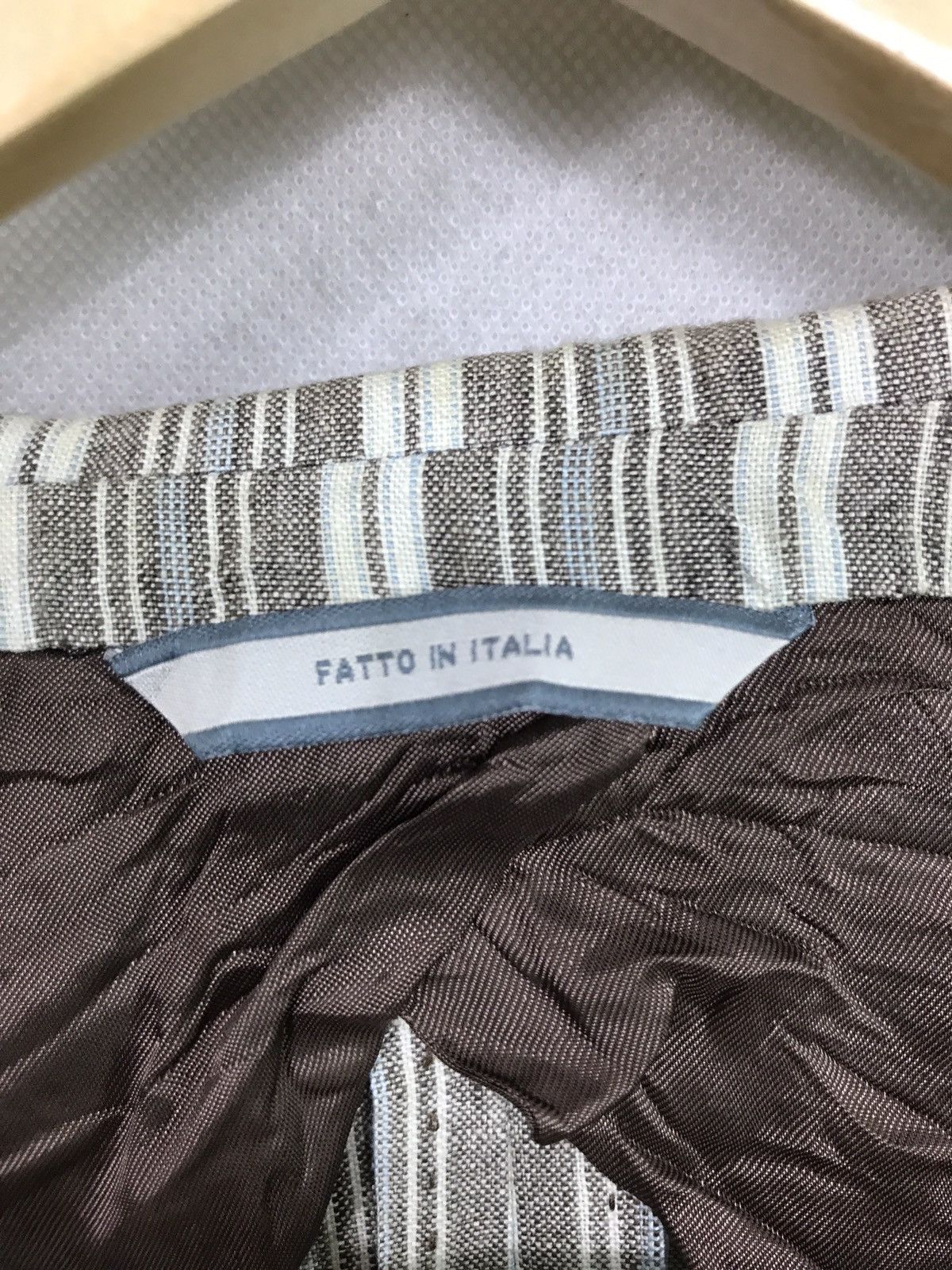 Other 🔥Flannel bay napoli linen hikory design made in italy Size US M / EU 48-50 / 2 - 8 Thumbnail