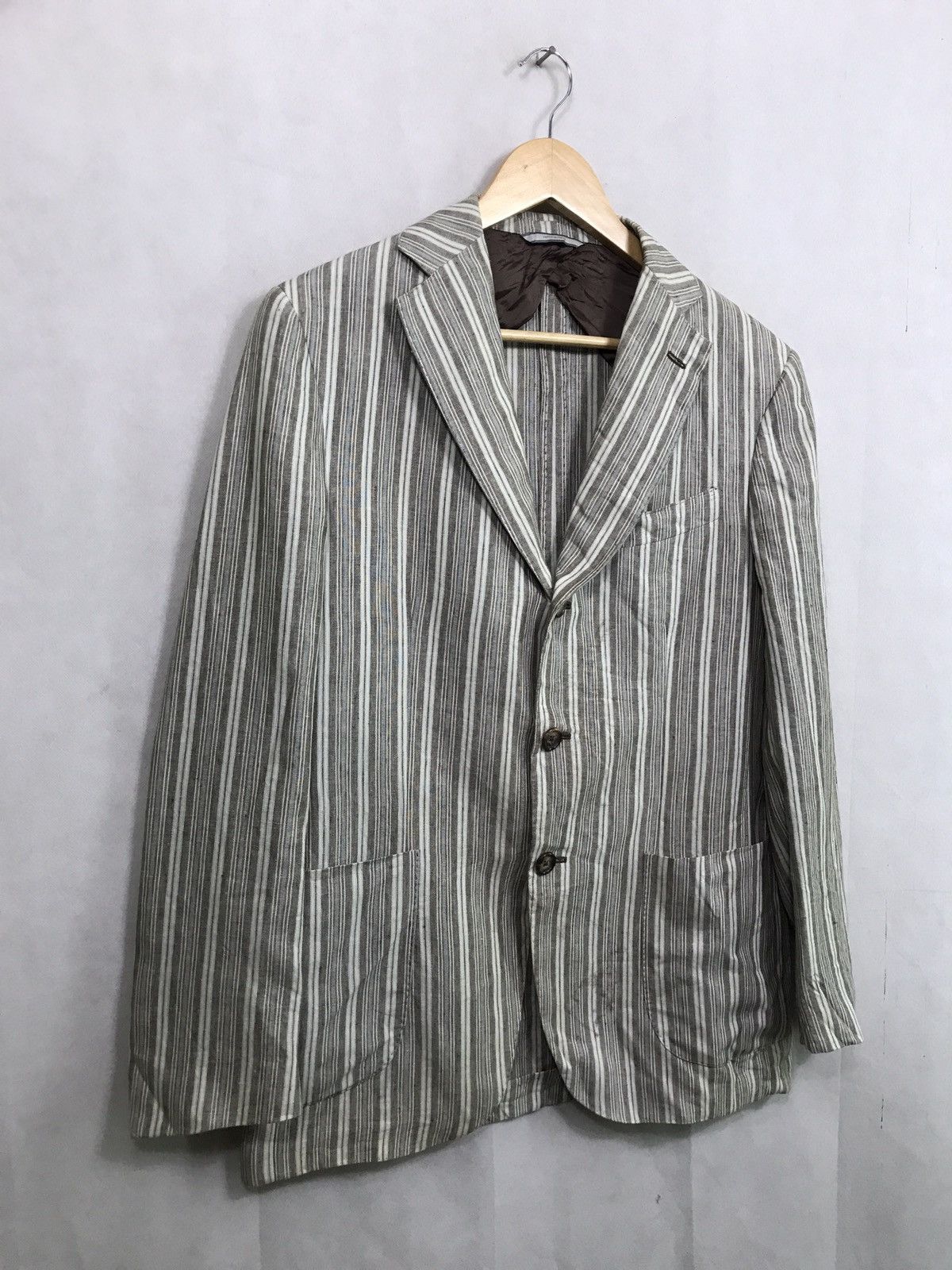 Other 🔥Flannel bay napoli linen hikory design made in italy Size US M / EU 48-50 / 2 - 3 Thumbnail