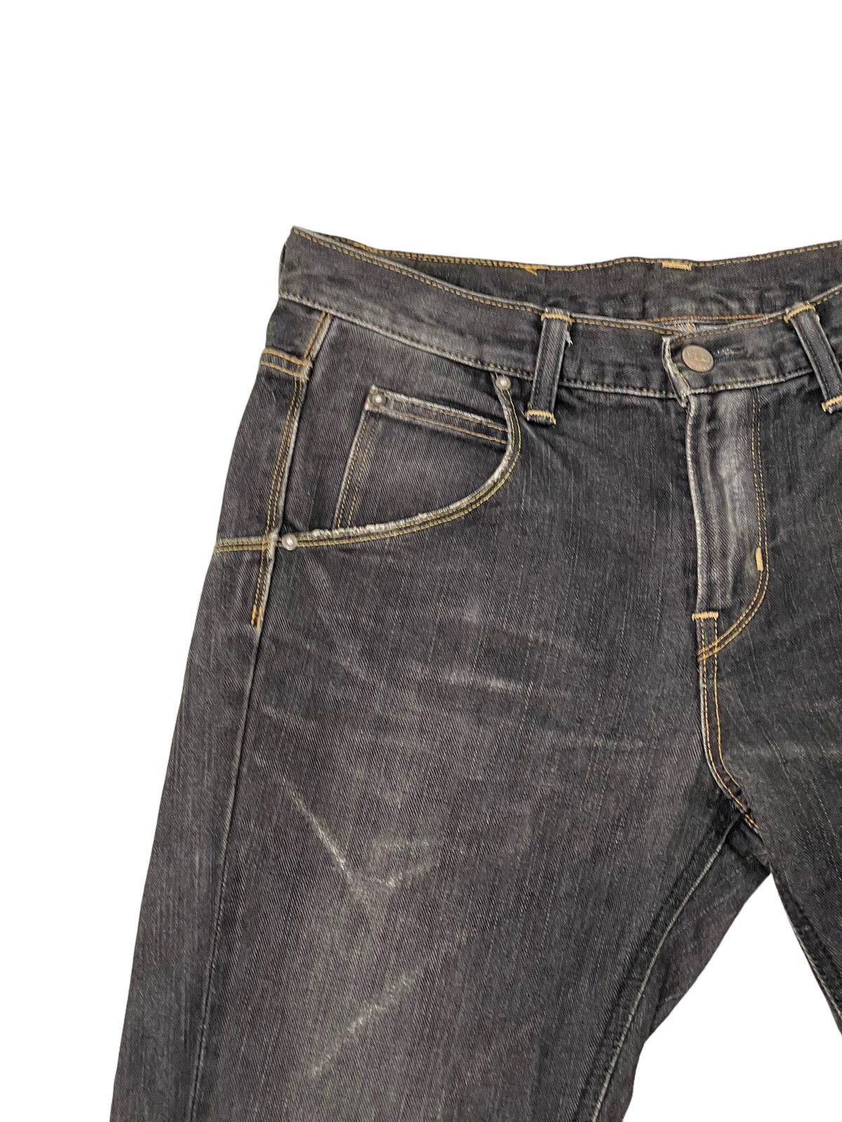 Japanese Brand Flare Jeans Lee Japan Distress Denim Boot Cut 1🟦3 Size US 33 - 8 Thumbnail