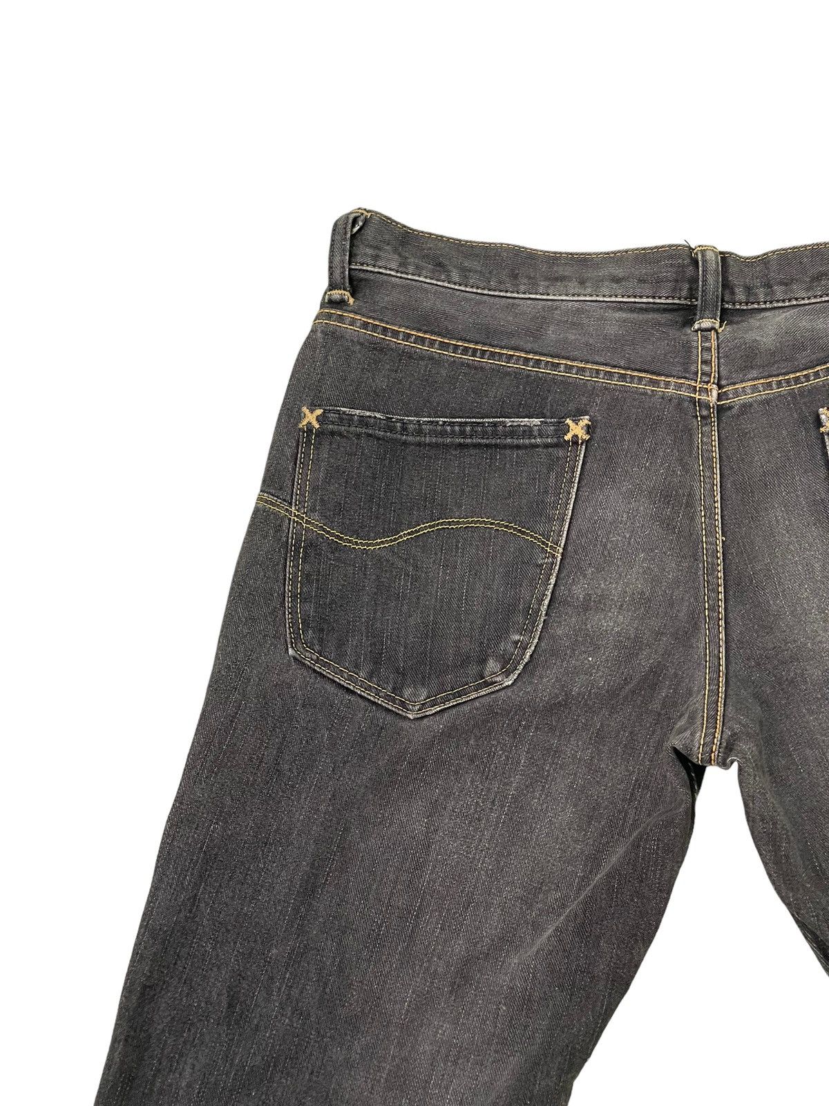 Japanese Brand Flare Jeans Lee Japan Distress Denim Boot Cut 1🟦3 Size US 33 - 18 Thumbnail