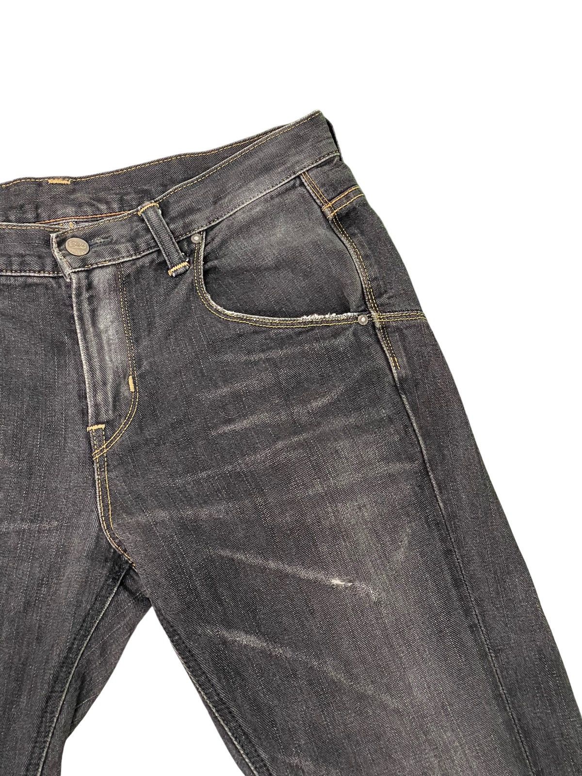 Japanese Brand Flare Jeans Lee Japan Distress Denim Boot Cut 1🟦3 Size US 33 - 9 Thumbnail