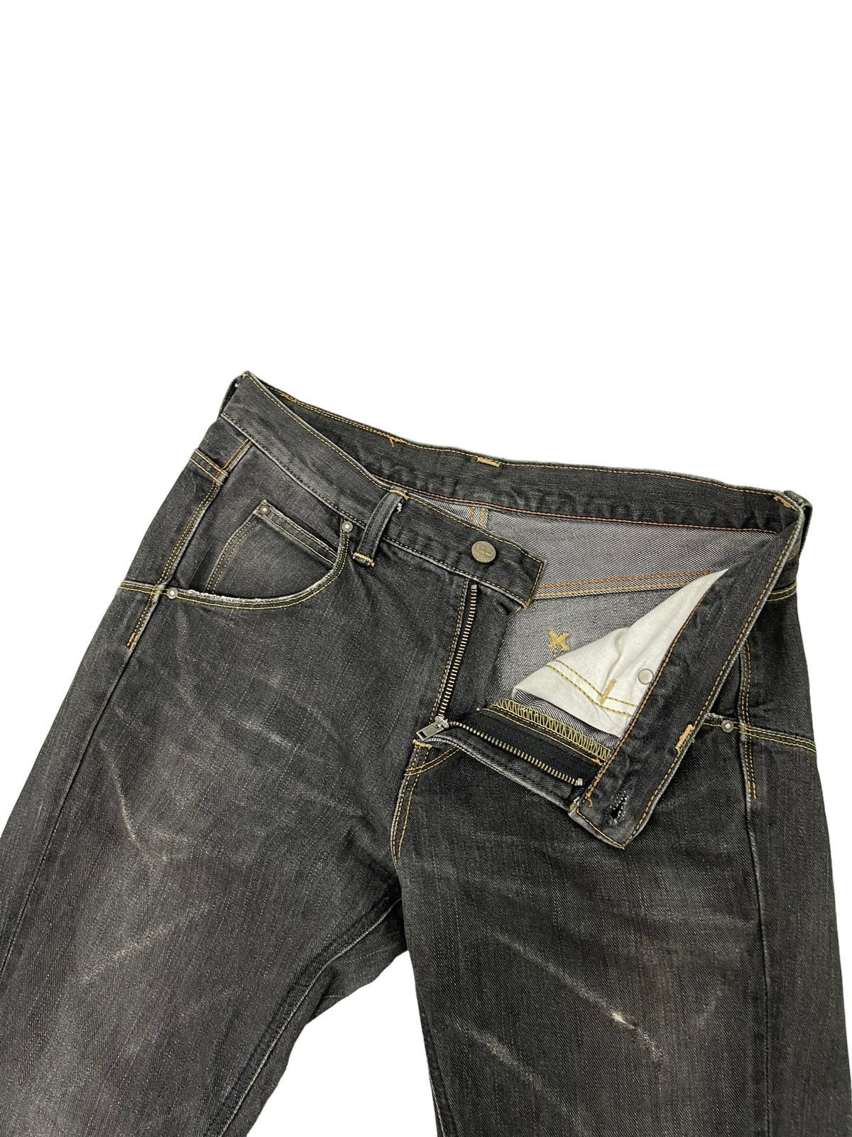 Japanese Brand Flare Jeans Lee Japan Distress Denim Boot Cut 1🟦3 Size US 33 - 10 Thumbnail