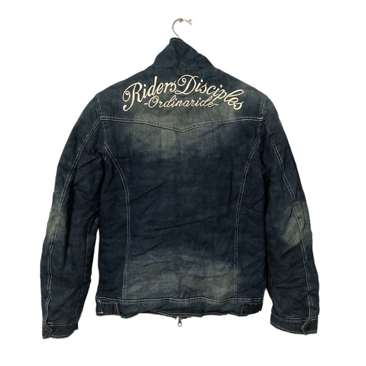 image of Archival Clothing x In The Attic Vintage In The Attic Homme Big Logo Multipocket Denim Jacket in Bl