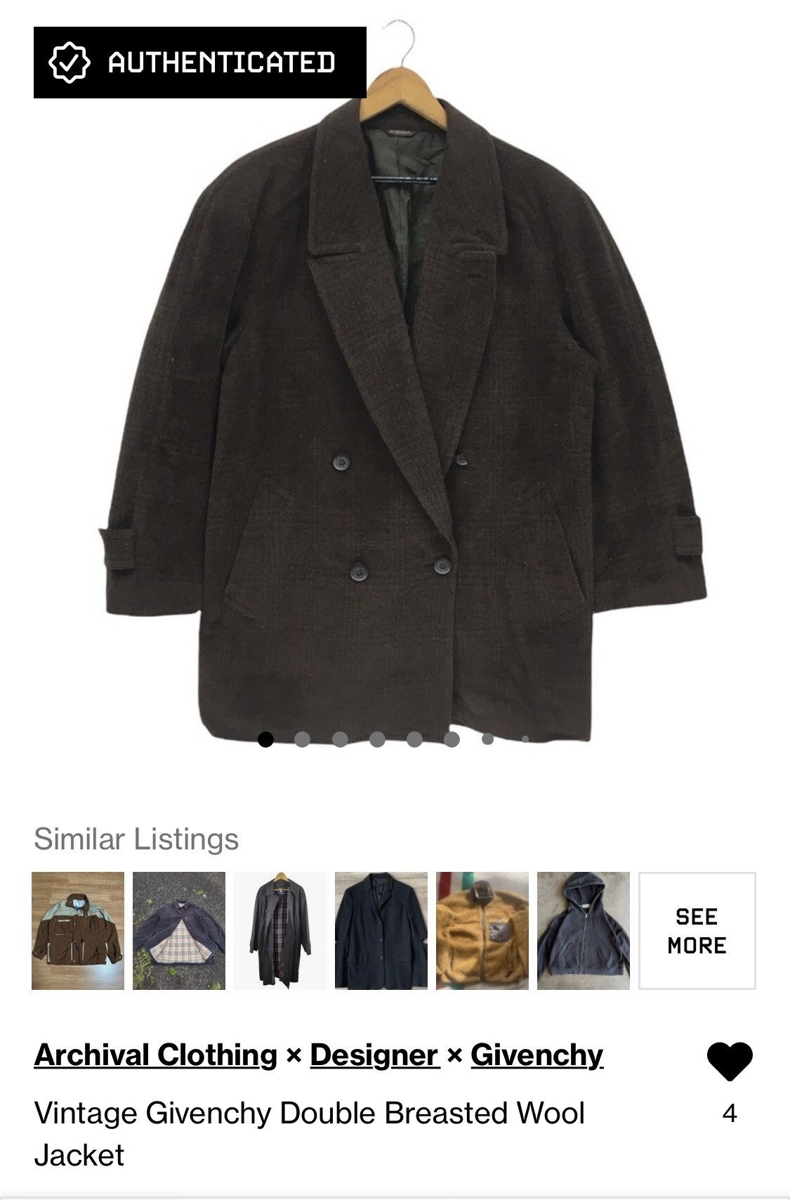 Givenchy Vintage Givenchy Double Breasted Wool Jacket Size US L / EU 52-54 / 3 - 15 Thumbnail
