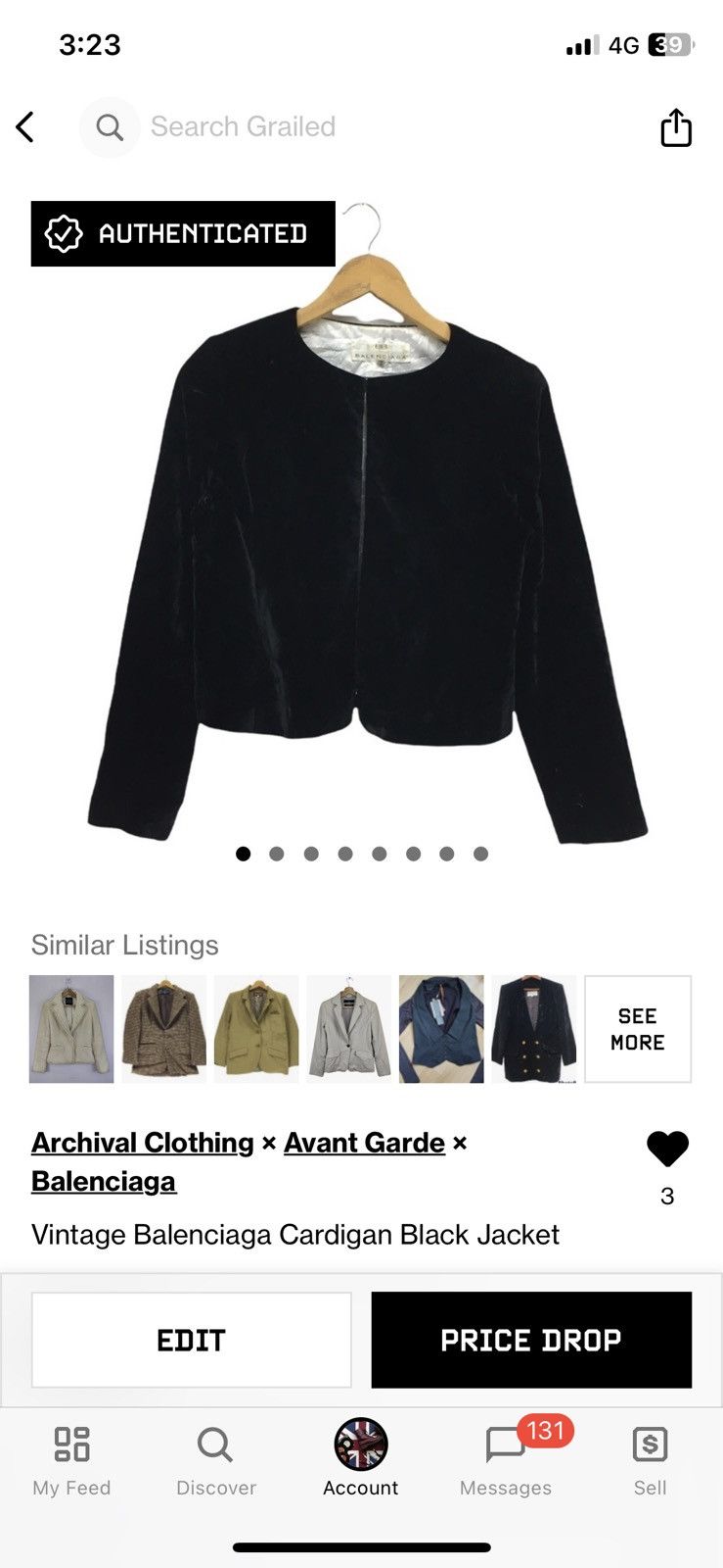Balenciaga Vintage Balenciaga Cardigan Black Jacket Size XS / US 0-2 / IT 36-38 - 9 Thumbnail