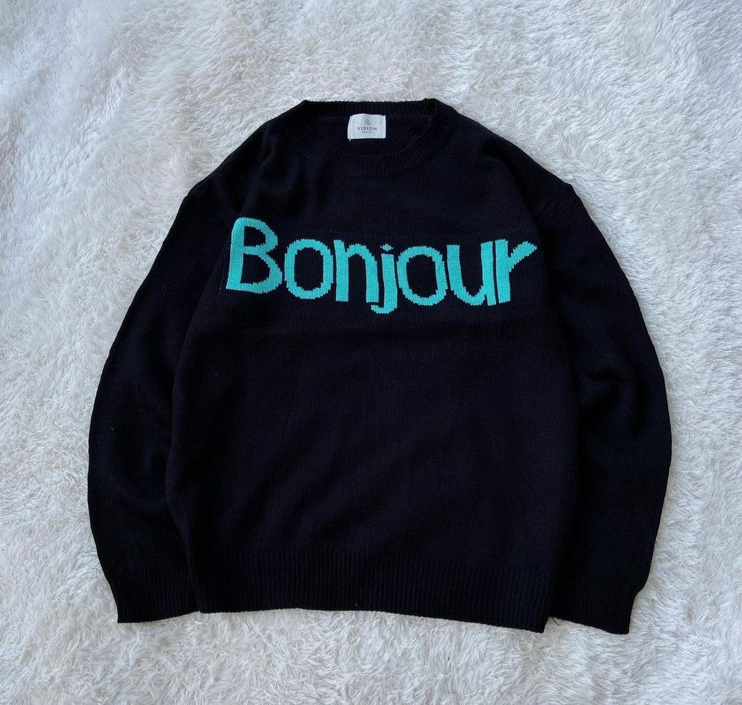 Japanese Brand Y2K Bonjour Paris Knitwear Size US L / EU 52-54 / 3 - 1 Thumbnail