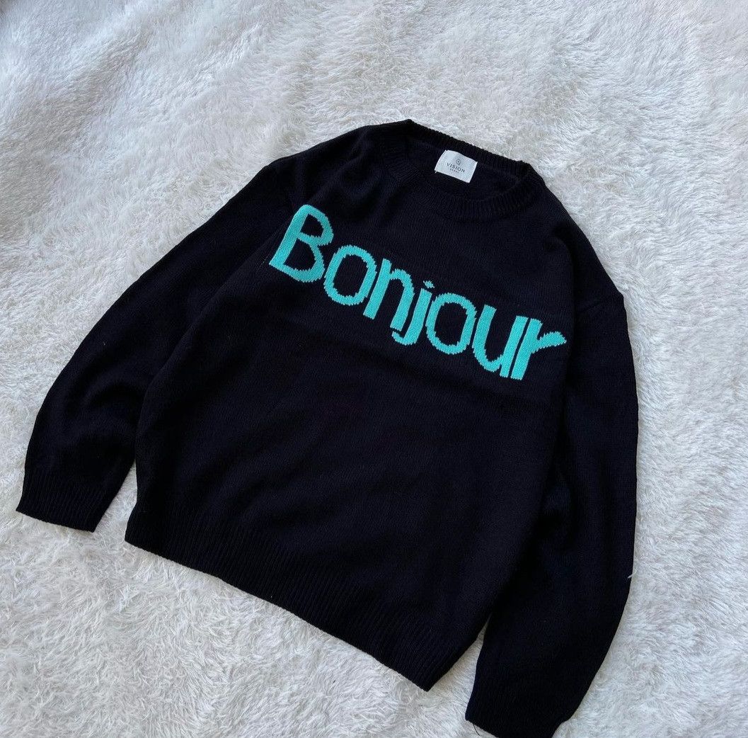 Japanese Brand Y2K Bonjour Paris Knitwear Size US L / EU 52-54 / 3 - 2 Thumbnail