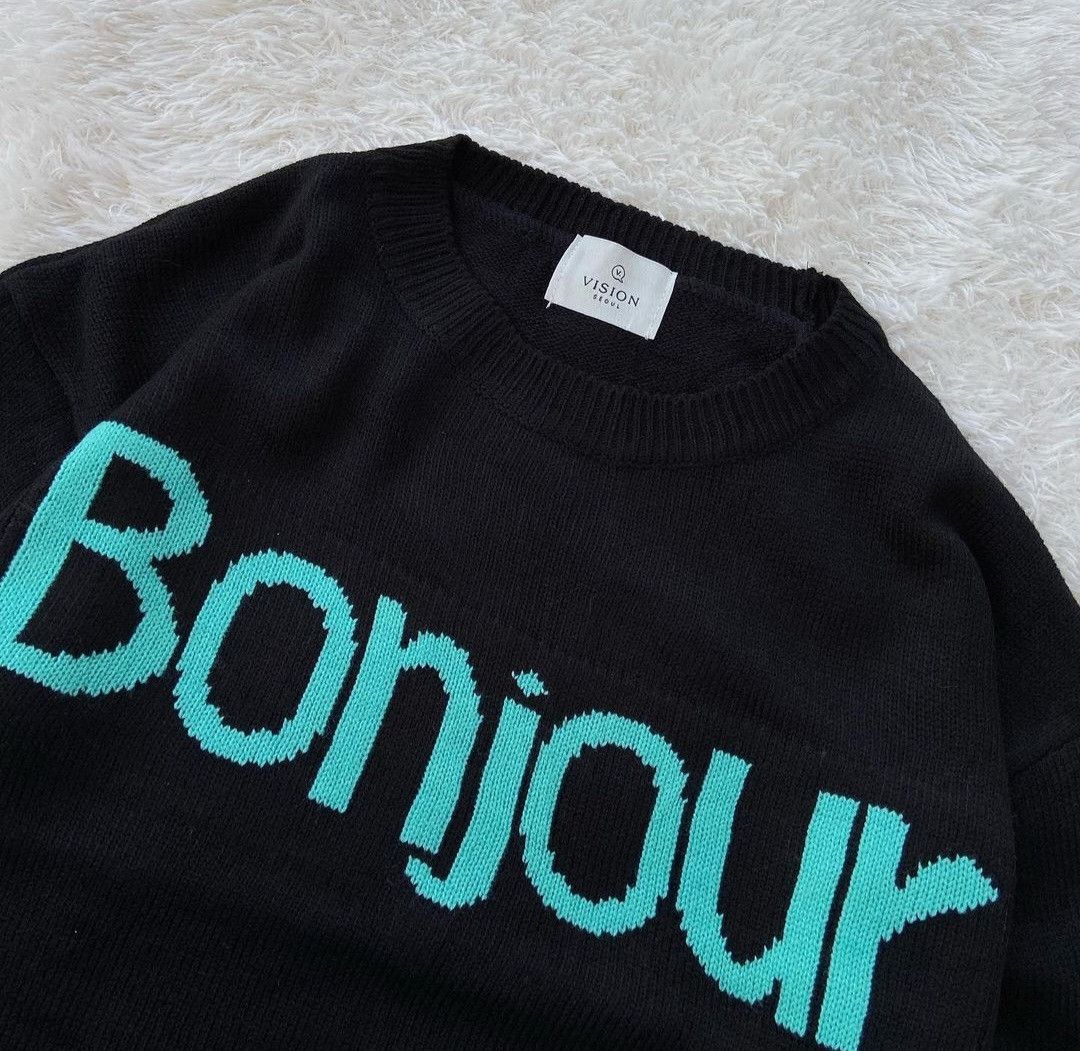 Japanese Brand Y2K Bonjour Paris Knitwear Size US L / EU 52-54 / 3 - 4 Thumbnail
