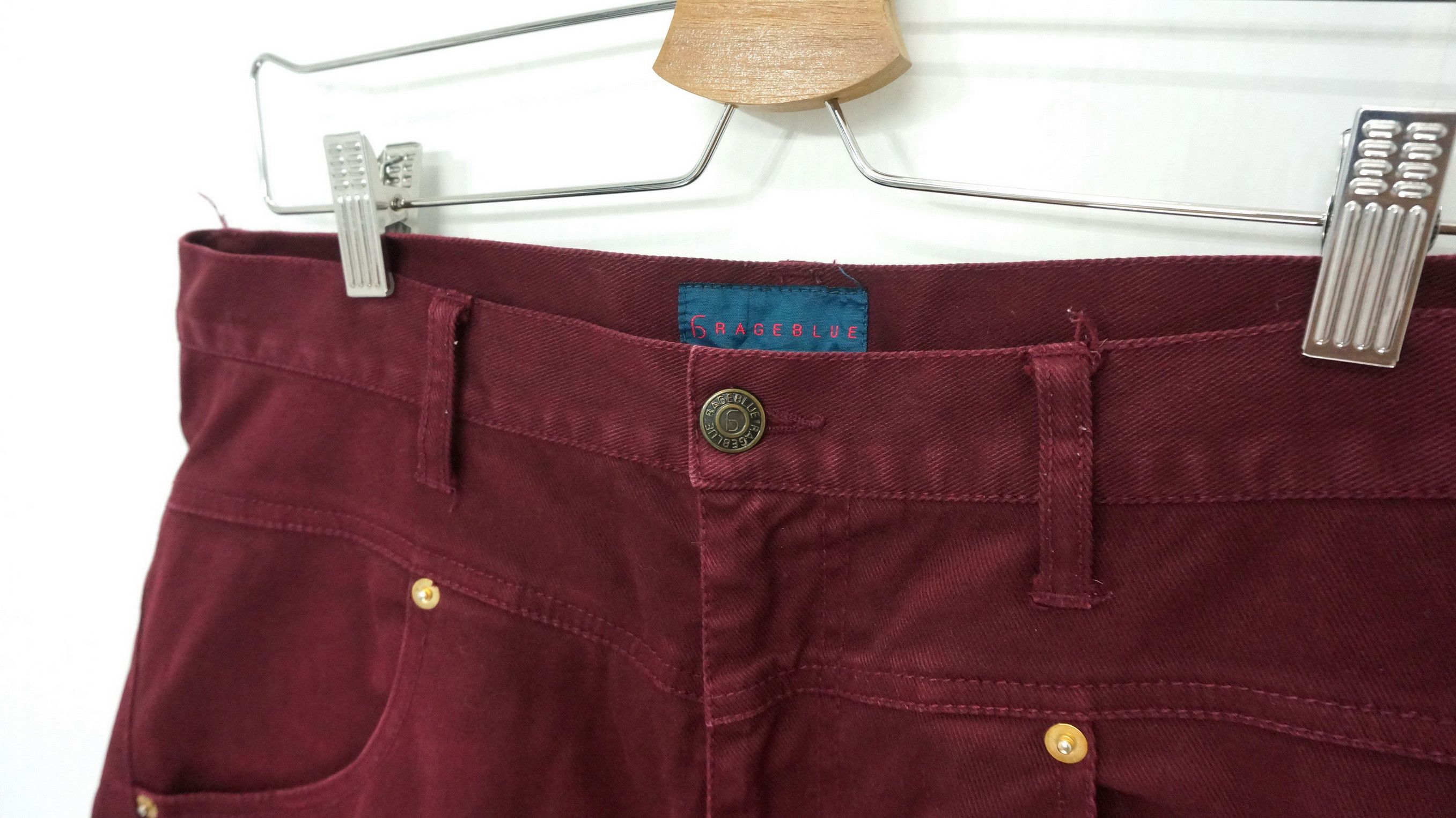 Japanese Brand 🔥 RAGEBLUE Maroon Faded Slimfit Cargo Size US 31 - 7 Thumbnail