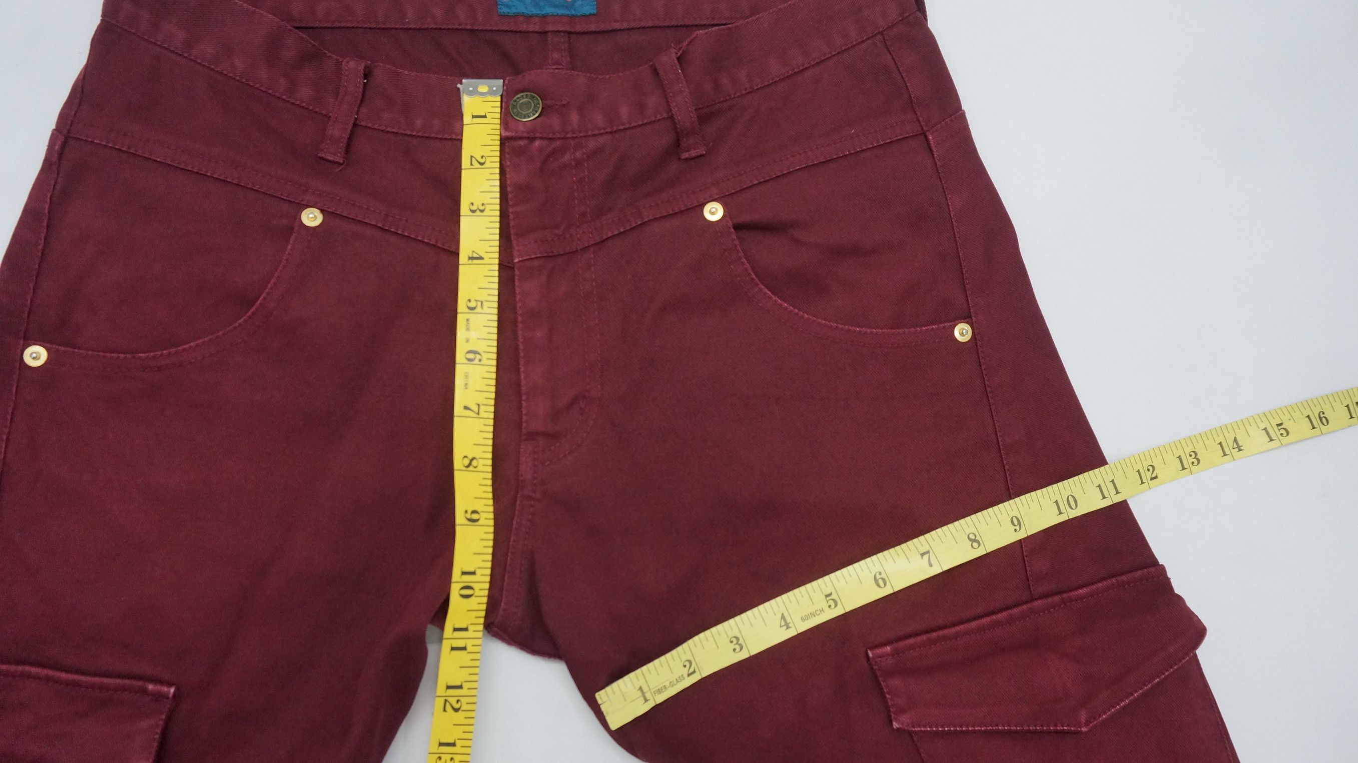 Japanese Brand 🔥 RAGEBLUE Maroon Faded Slimfit Cargo Size US 31 - 13 Thumbnail