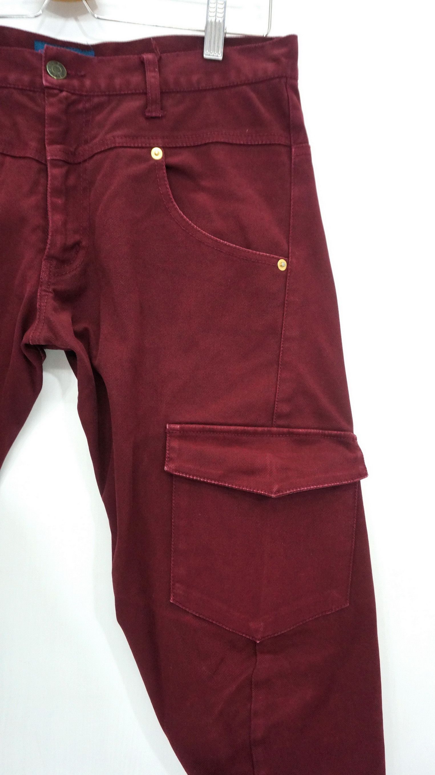 Japanese Brand 🔥 RAGEBLUE Maroon Faded Slimfit Cargo Size US 31 - 5 Thumbnail