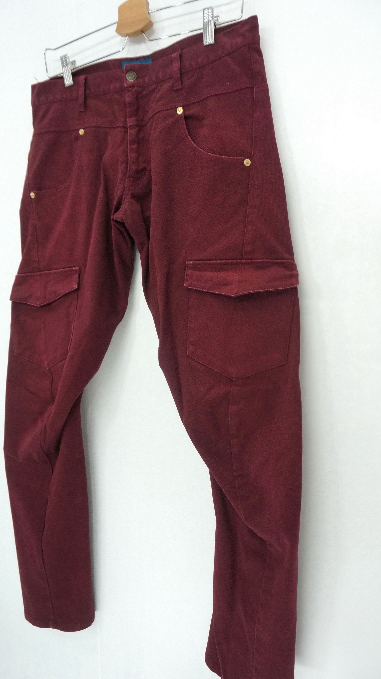 Japanese Brand 🔥 RAGEBLUE Maroon Faded Slimfit Cargo Size US 31 - 3 Thumbnail