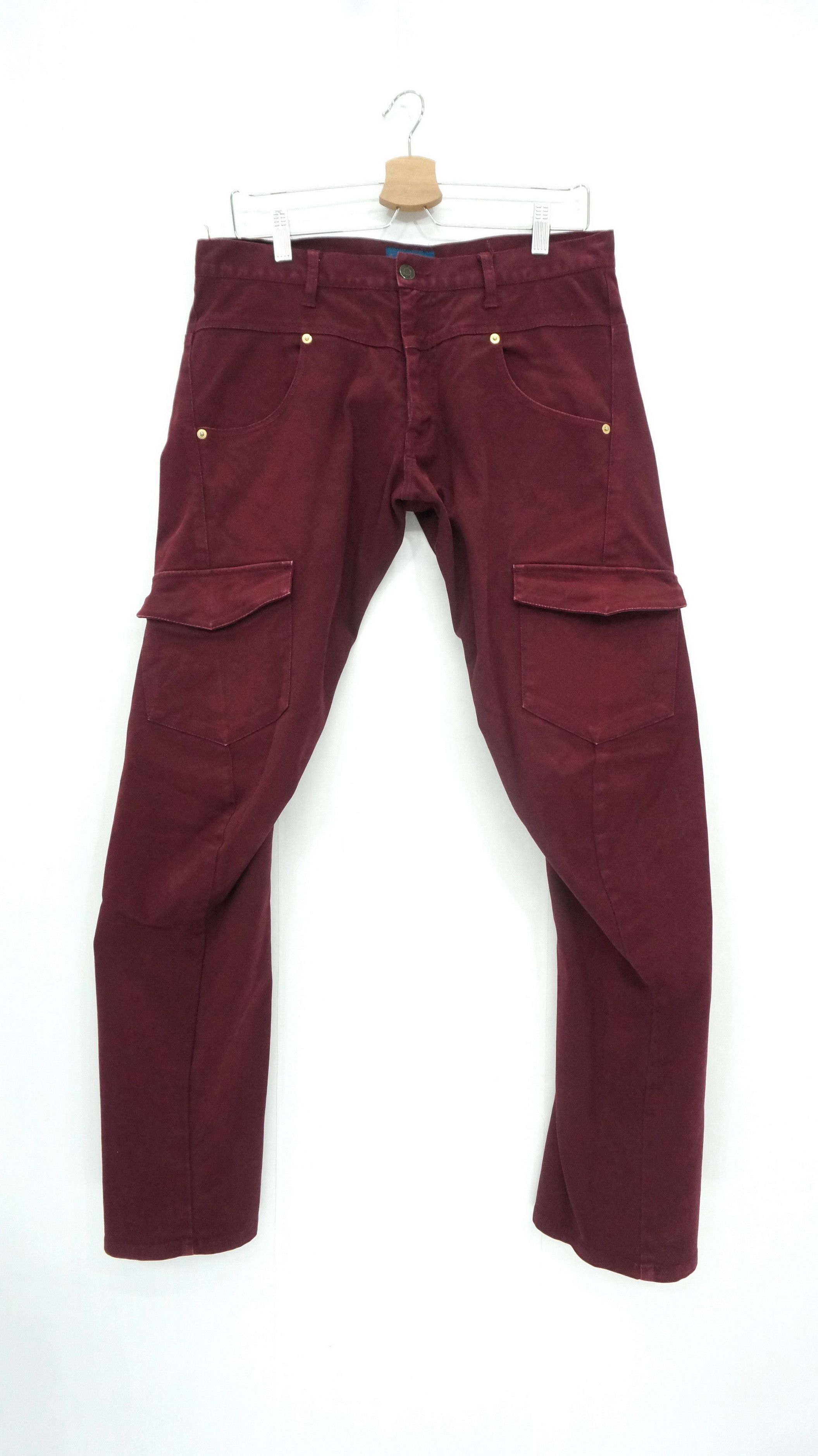 Japanese Brand 🔥 RAGEBLUE Maroon Faded Slimfit Cargo Size US 31 - 1 Thumbnail