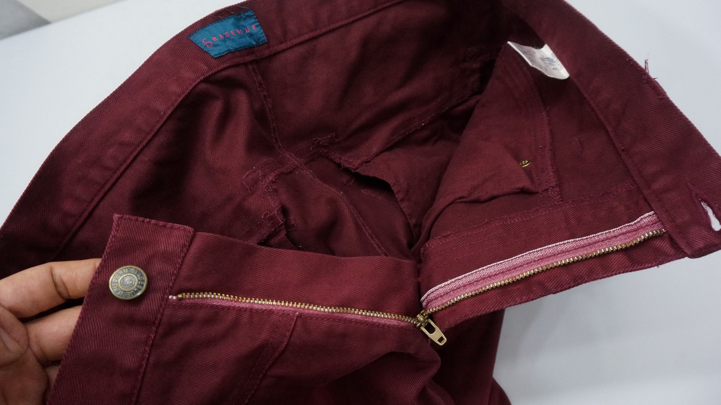 Japanese Brand 🔥 RAGEBLUE Maroon Faded Slimfit Cargo Size US 31 - 17 Thumbnail