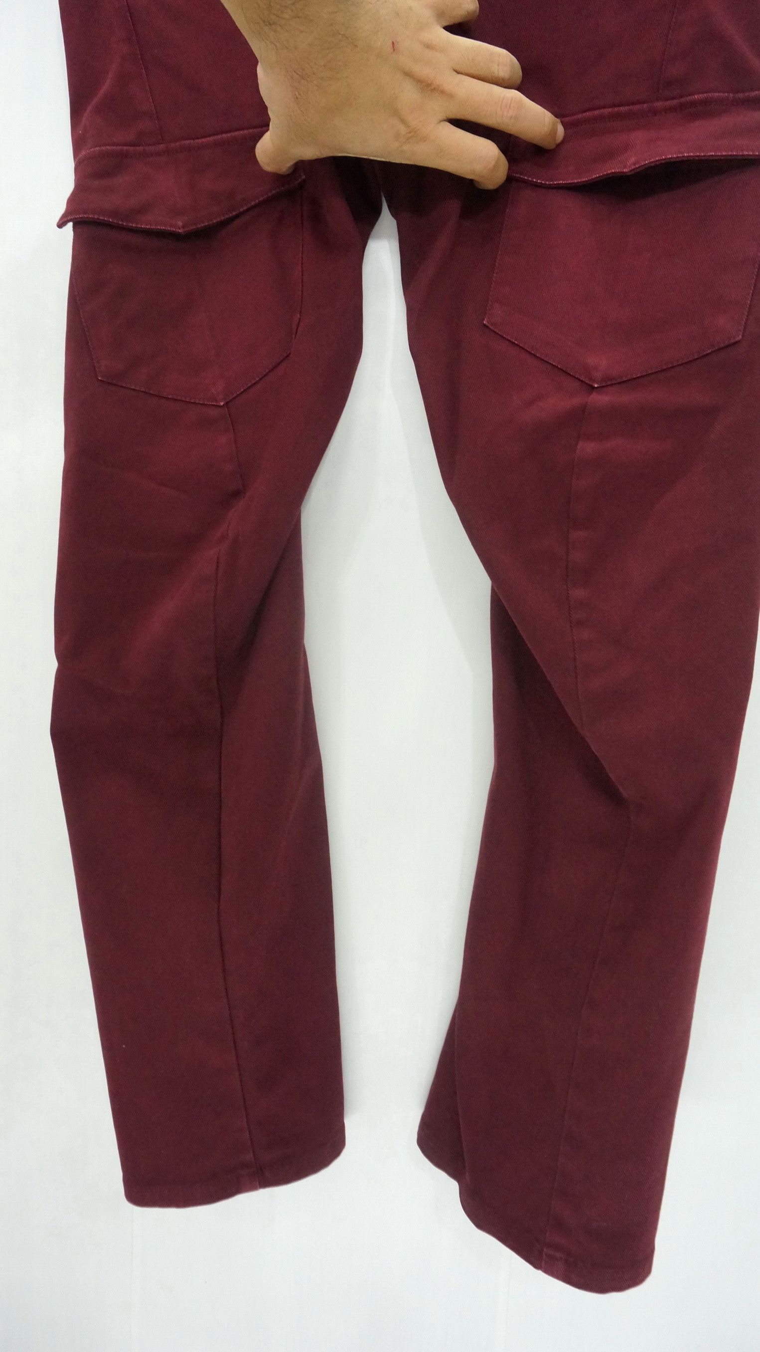 Japanese Brand 🔥 RAGEBLUE Maroon Faded Slimfit Cargo Size US 31 - 6 Thumbnail
