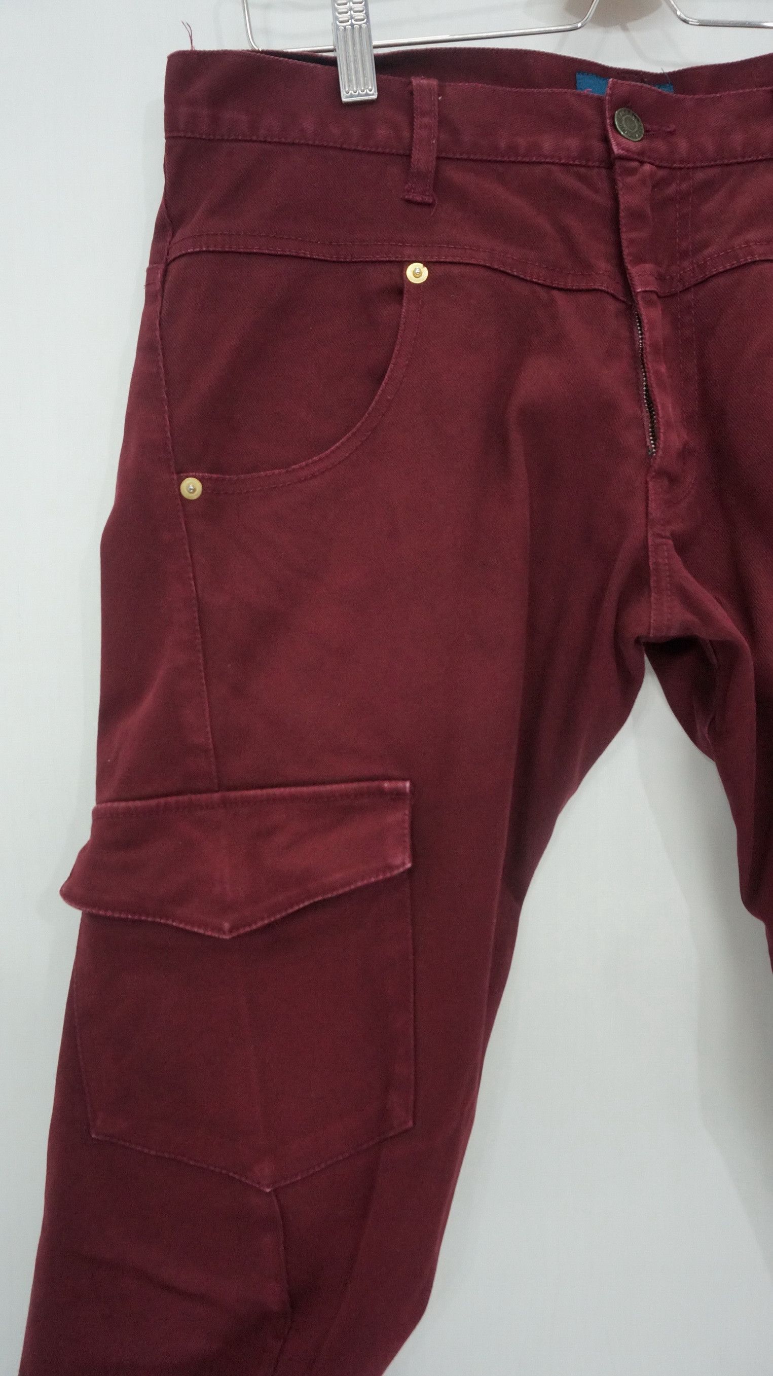 Japanese Brand 🔥 RAGEBLUE Maroon Faded Slimfit Cargo Size US 31 - 4 Thumbnail