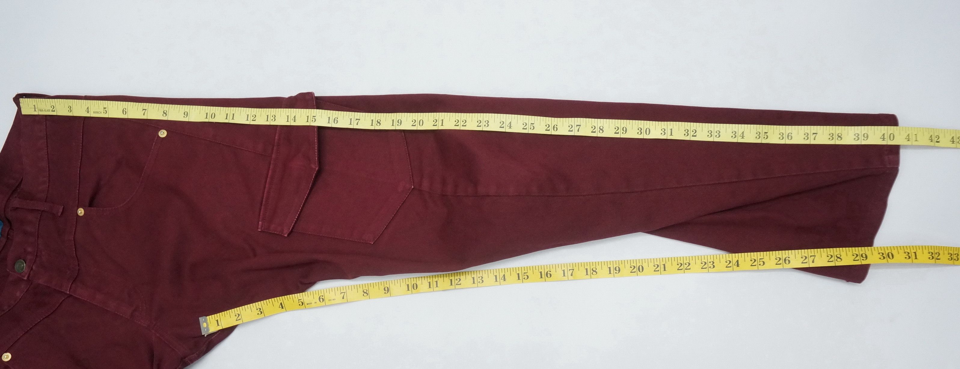 Japanese Brand 🔥 RAGEBLUE Maroon Faded Slimfit Cargo Size US 31 - 14 Thumbnail