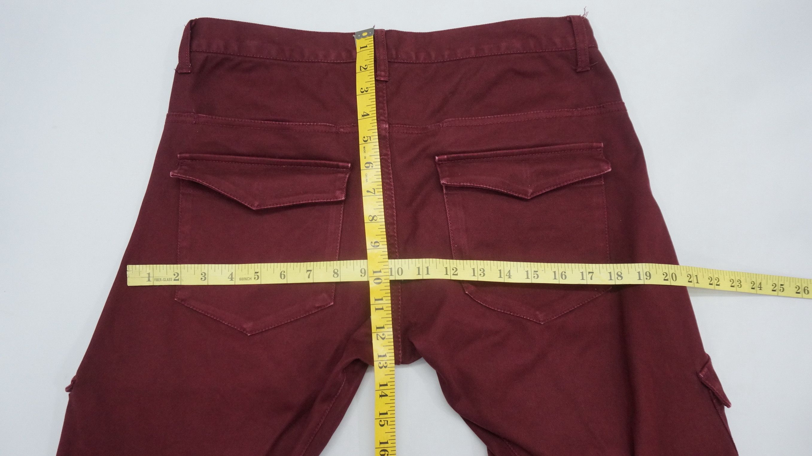 Japanese Brand 🔥 RAGEBLUE Maroon Faded Slimfit Cargo Size US 31 - 16 Thumbnail