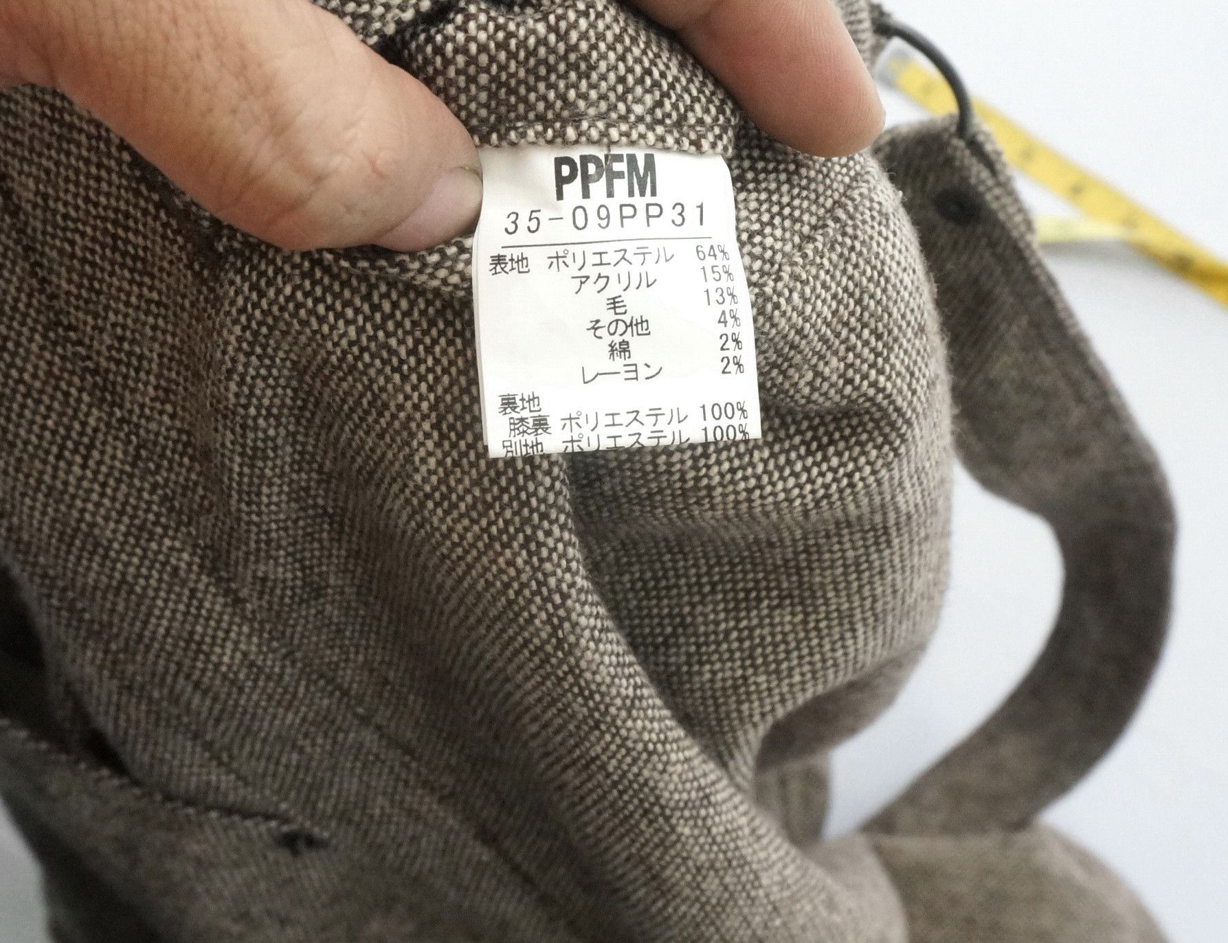 Japanese Brand PPFM PEYTON PLACE FOR MEN Roll Up Wool Blend Worn Pants Size US 30 / EU 46 - 11 Thumbnail