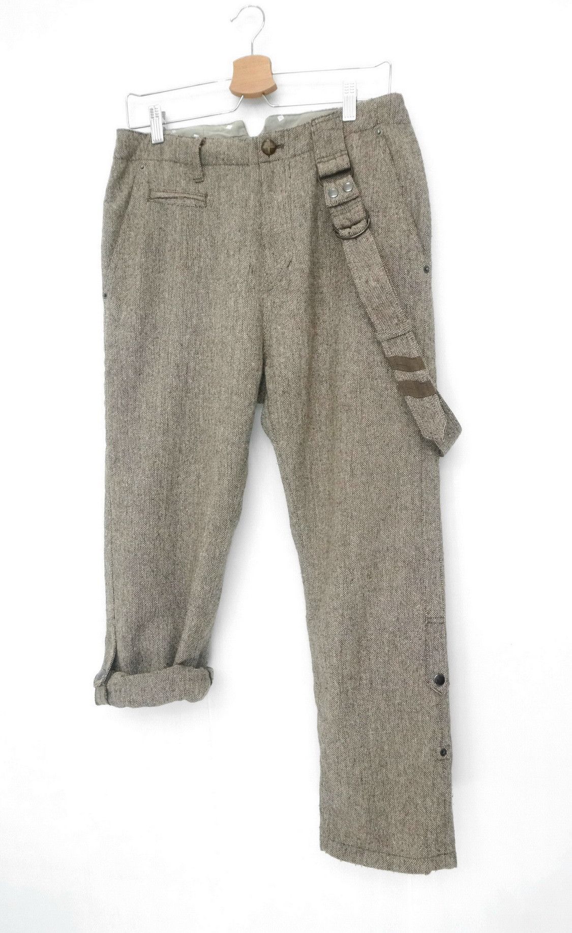 Japanese Brand PPFM PEYTON PLACE FOR MEN Roll Up Wool Blend Worn Pants Size US 30 / EU 46 - 2 Thumbnail