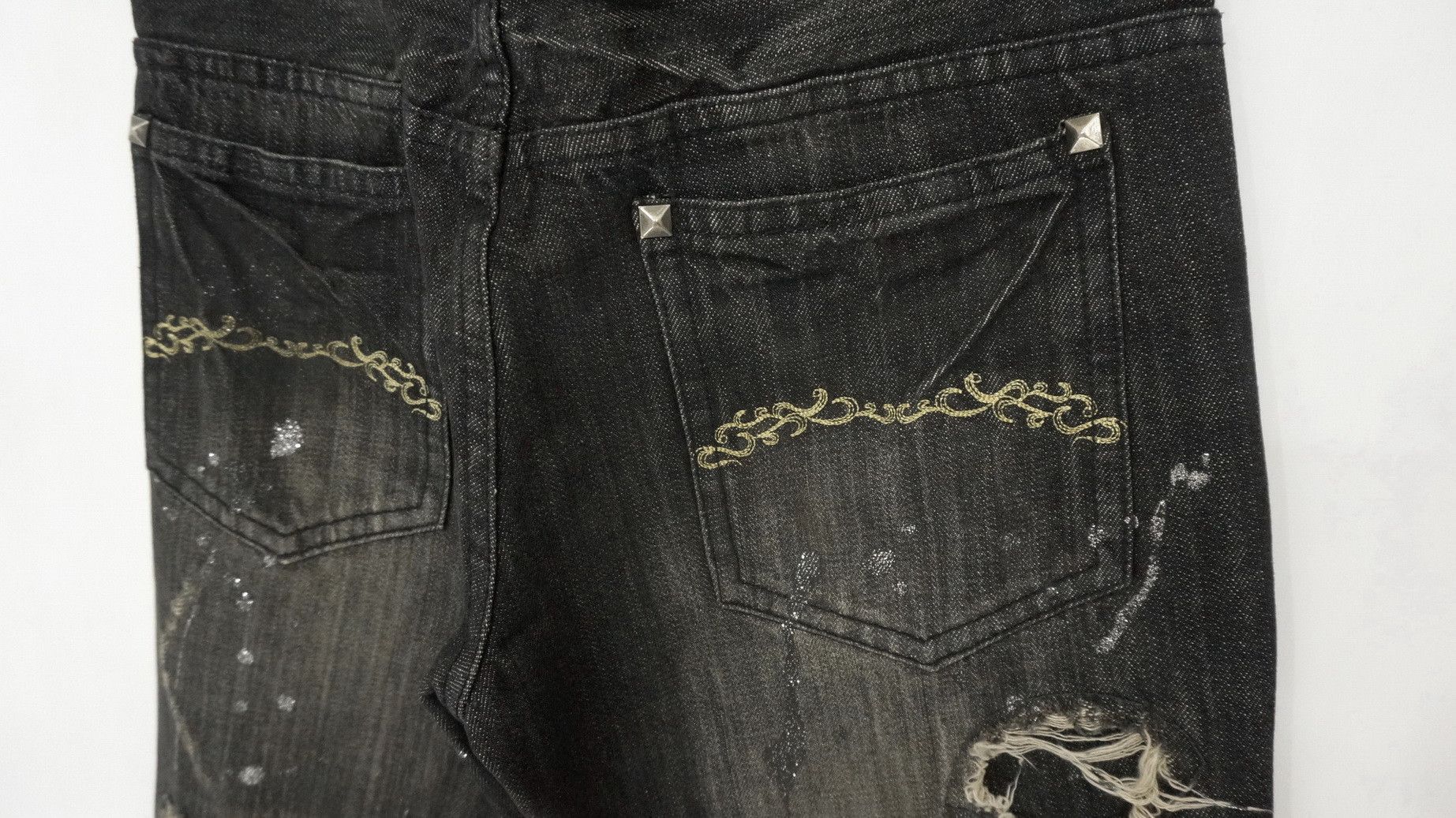 If Six Was Nine SuperSick🔥 Flare MIDAS Vtg Worn Distressed Lowrise Jeans Size US 30 / EU 46 - 10 Thumbnail