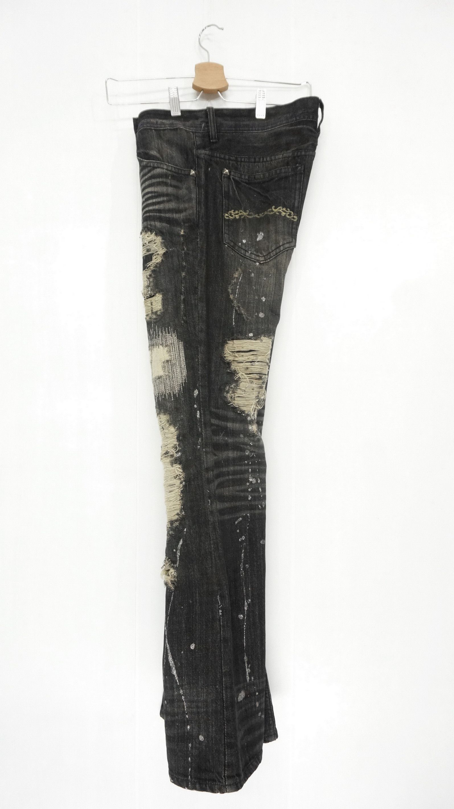 If Six Was Nine SuperSick🔥 Flare MIDAS Vtg Worn Distressed Lowrise Jeans Size US 30 / EU 46 - 11 Thumbnail