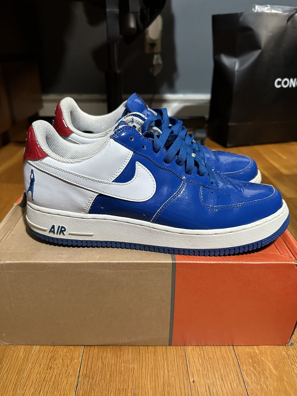 Nike × Vintage Nike Air Force 1 Sheed Low Blue Jay 2006 (306347411) Size US 10.5 / EU 43-44 - 3 Thumbnail