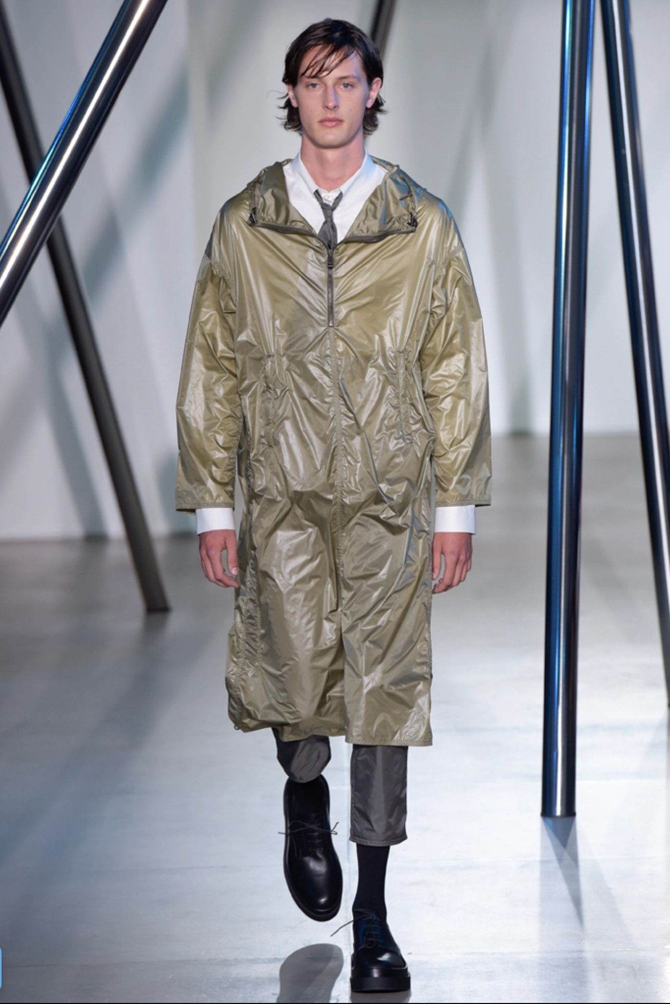 image of Jil Sander Ss16 Raincoat/bag Transformer in Green, Men's (Size Small)