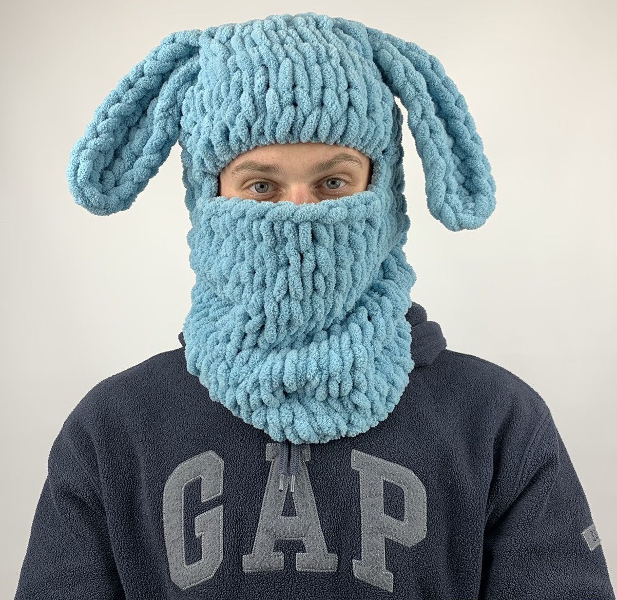 Handmade × Vintage Handmade Balaclava Rabbit Ears Puffy Bunny Size ONE SIZE - 1 Thumbnail