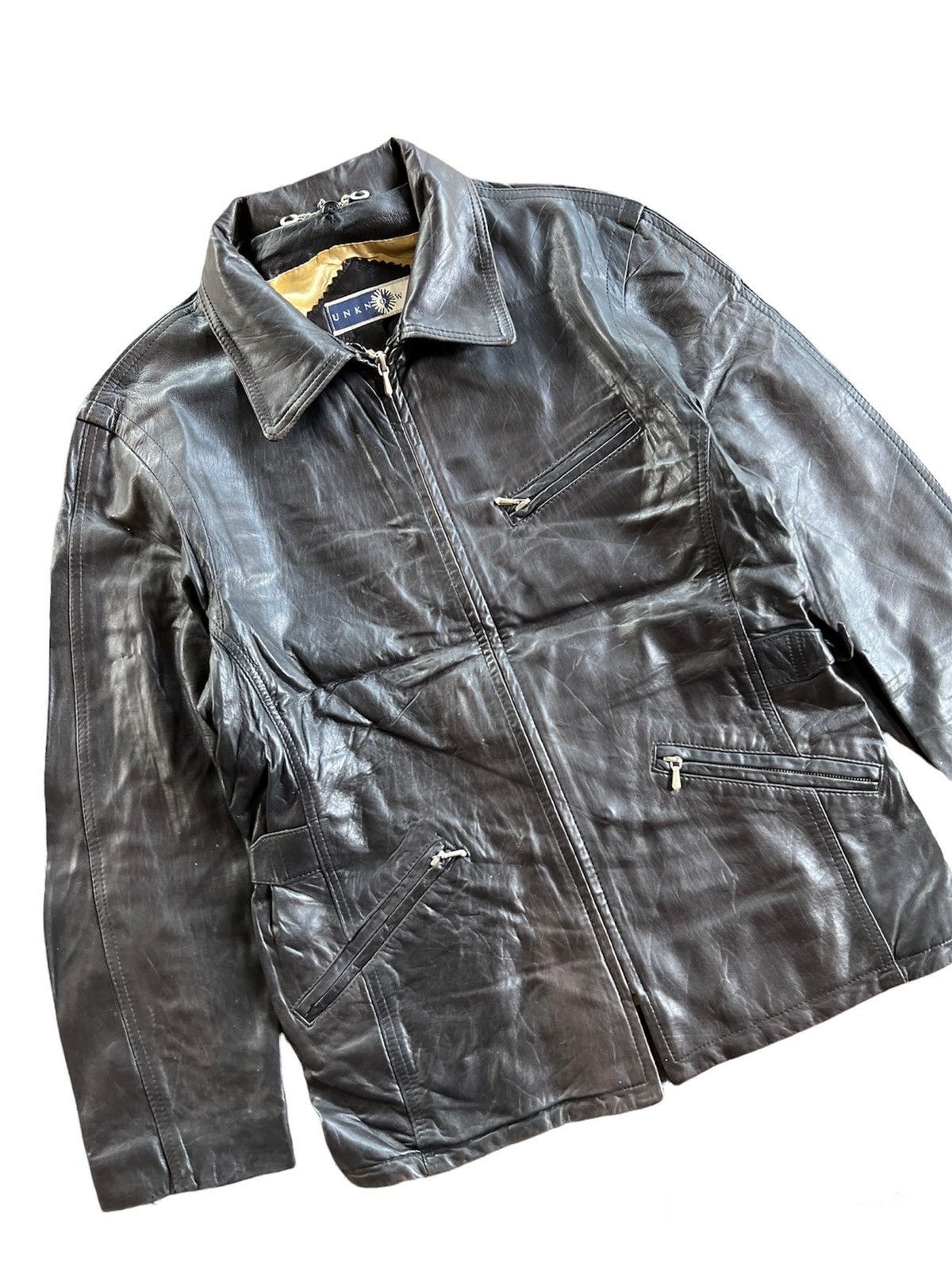 Other 🔥Unknown real leather moto jacket made in england Size US S / EU 44-46 / 1 - 1 Thumbnail