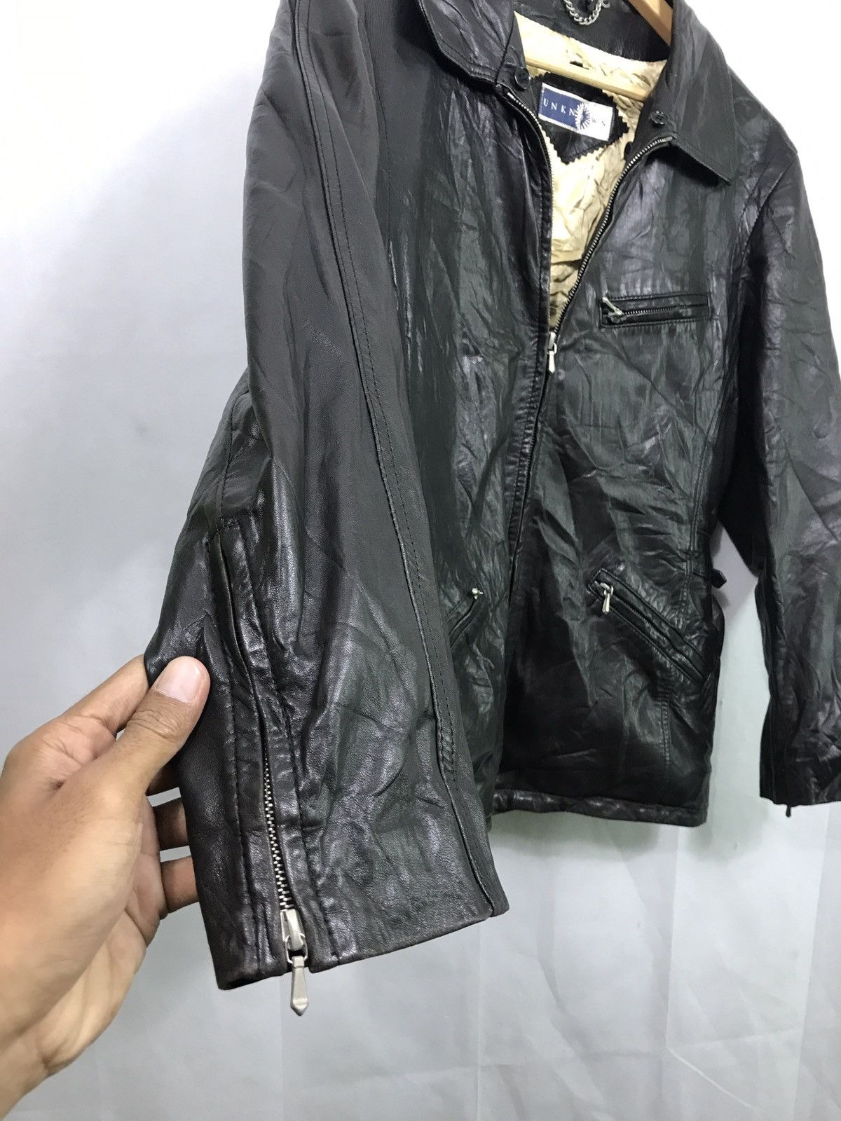 Other 🔥Unknown real leather moto jacket made in england Size US S / EU 44-46 / 1 - 9 Thumbnail