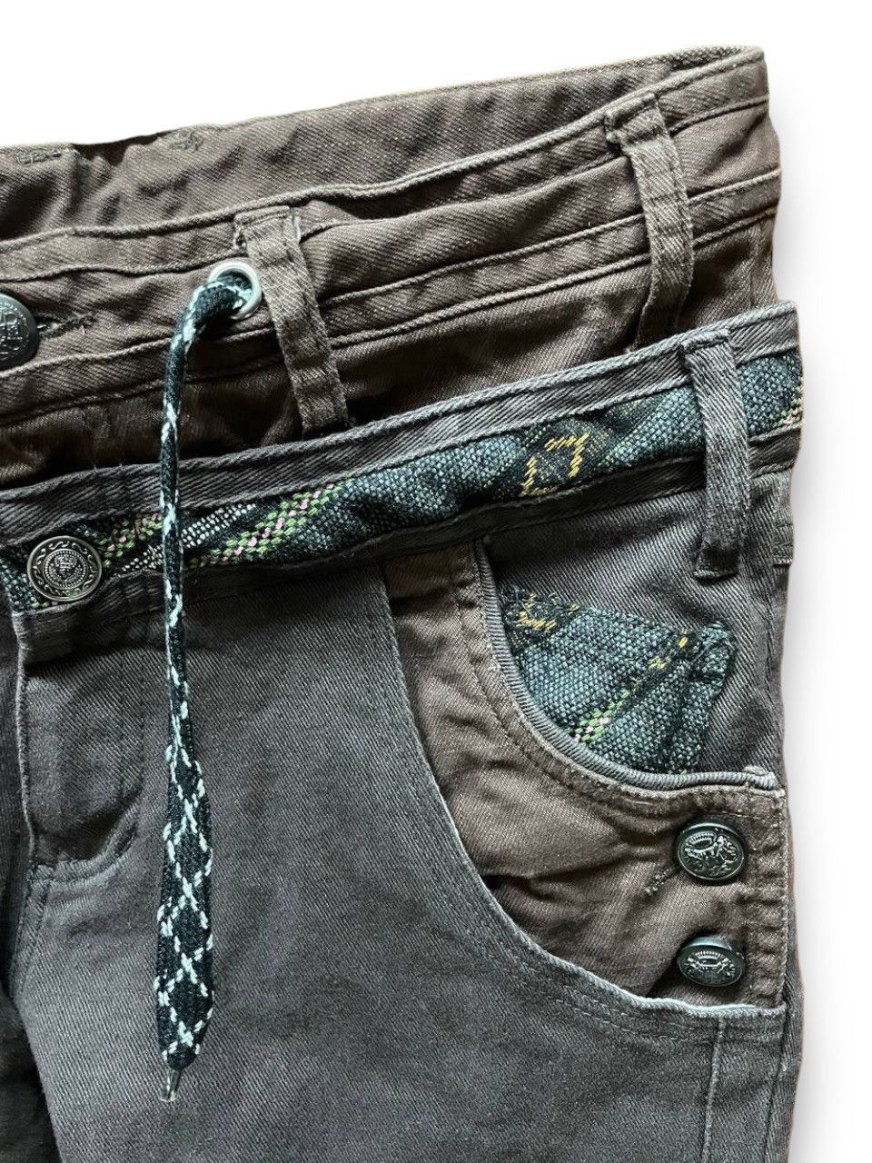 AMP × If Six Was Nine × Japanese Brand Vintage Japanese Brand AMP Double Waisted Bondage Punk Jeans Size US 33 - 7 Thumbnail