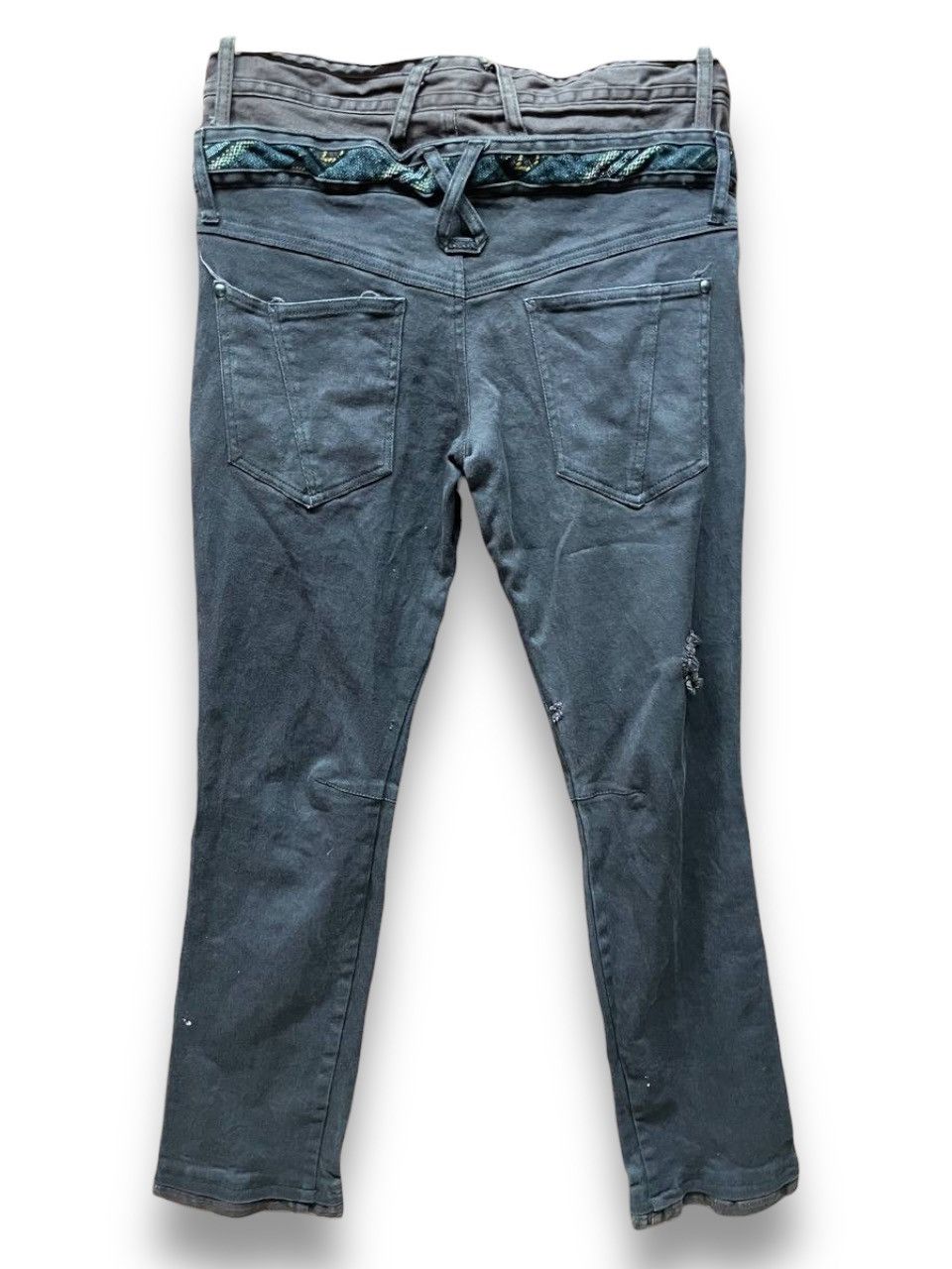 AMP × If Six Was Nine × Japanese Brand Vintage Japanese Brand AMP Double Waisted Bondage Punk Jeans Size US 33 - 2 Thumbnail